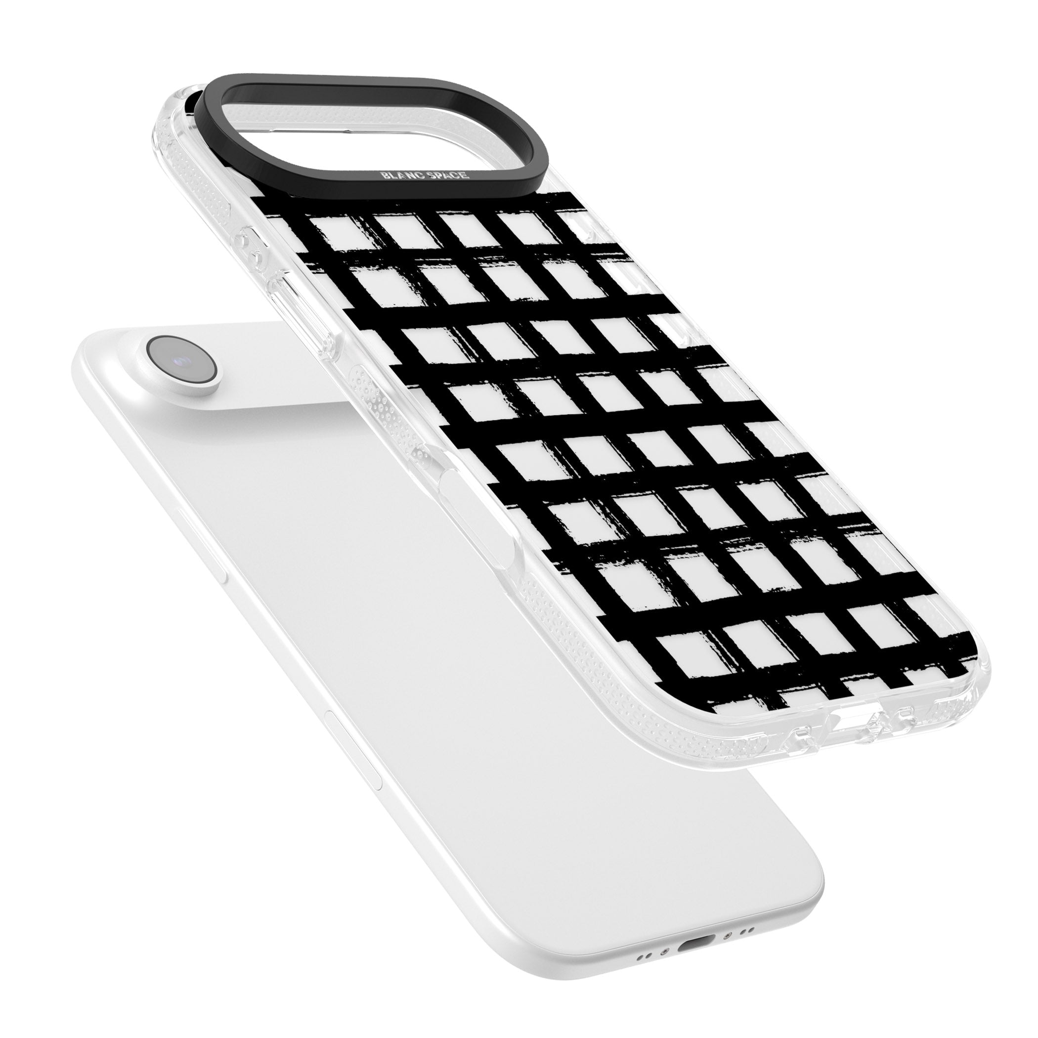 Messy Black Grid Clear iPhone 17 Air Impact Air Clear Phone Case Colours