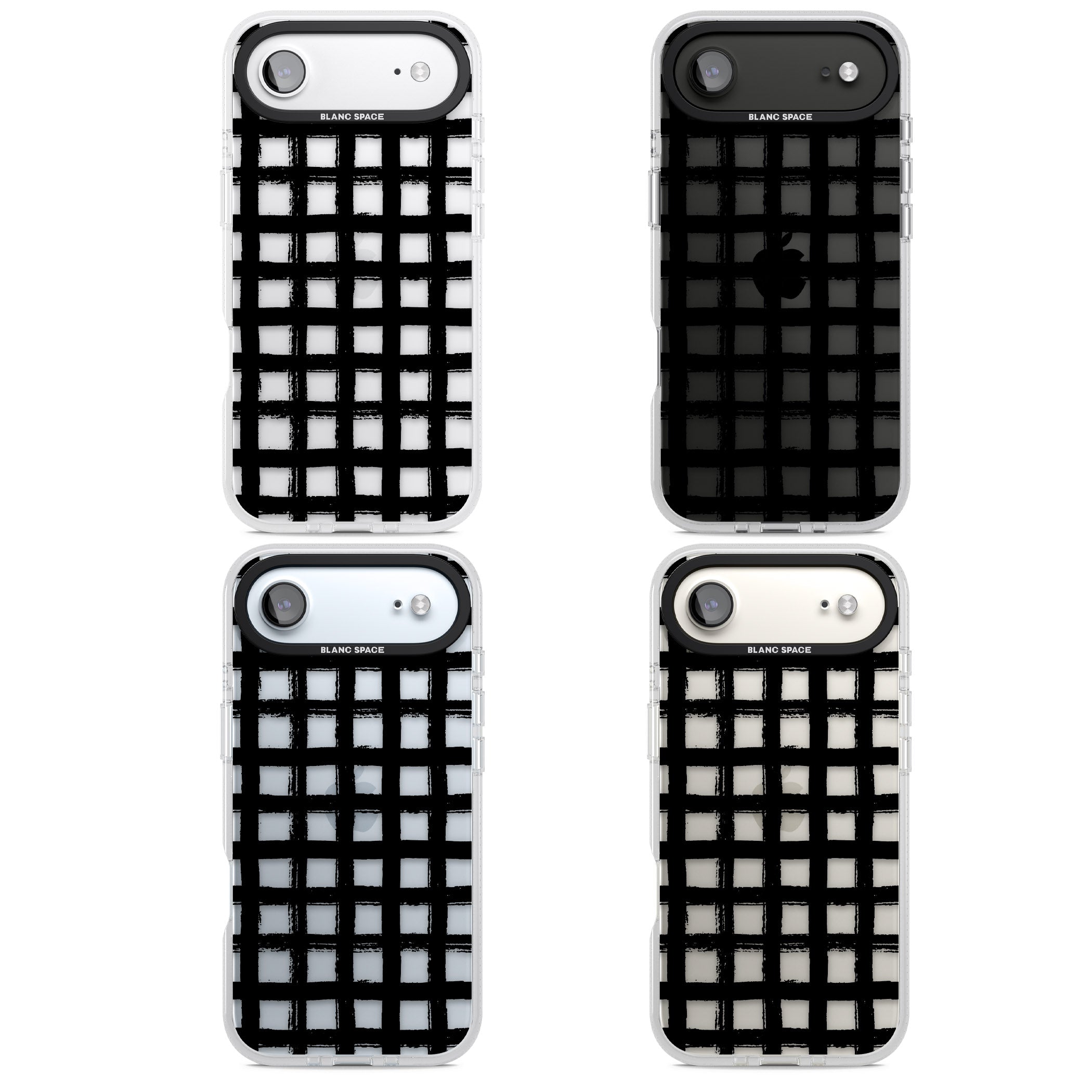 Messy Black Grid Clear iPhone 17 Air Impact Air Clear Phone Case APT Impact Protection