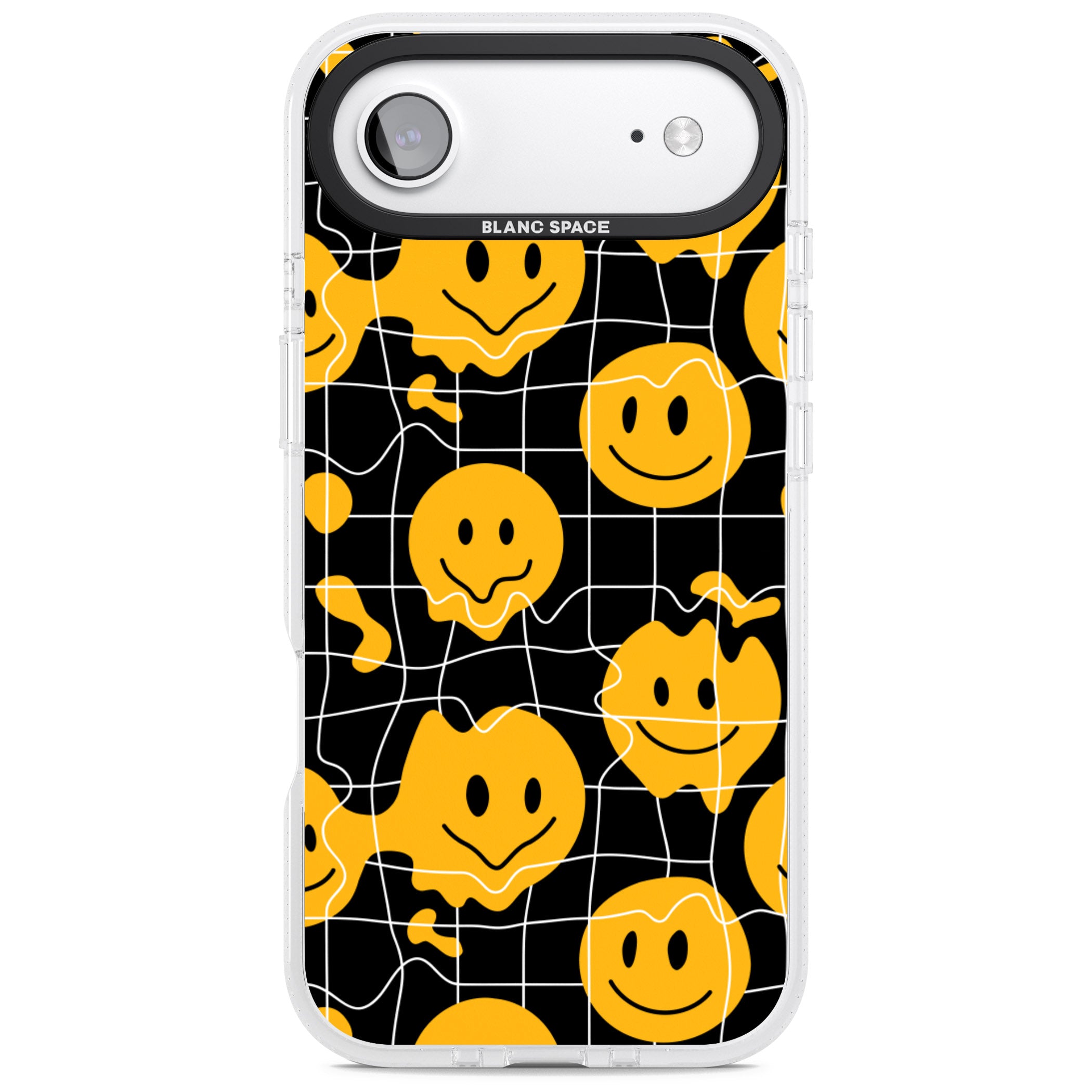 Acid Face Grid Pattern iPhone 17 Air Impact Air Clear Phone Case