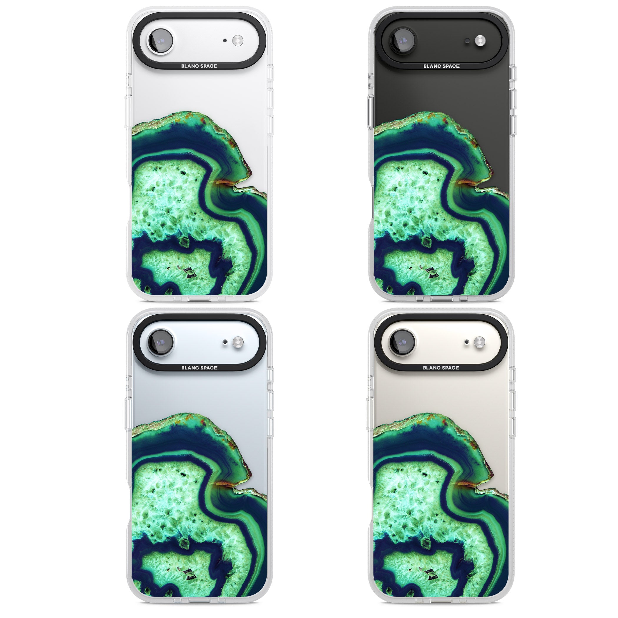 Emerald Agate Slice iPhone 17 Air Impact Air Clear Phone Case APT Impact Protection