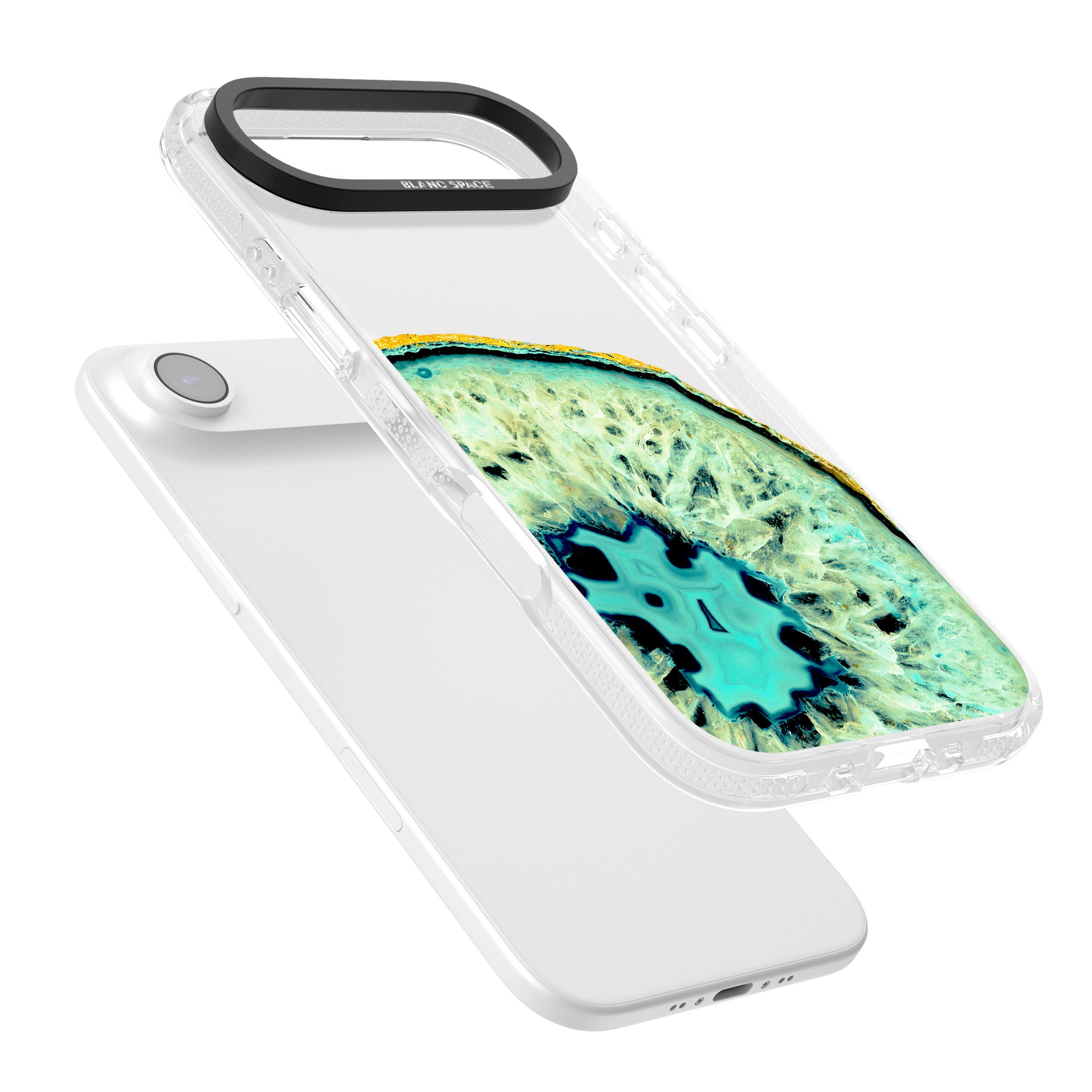 Turquoise Geode Crystal iPhone 17 Air Impact Air Clear Phone Case Colours