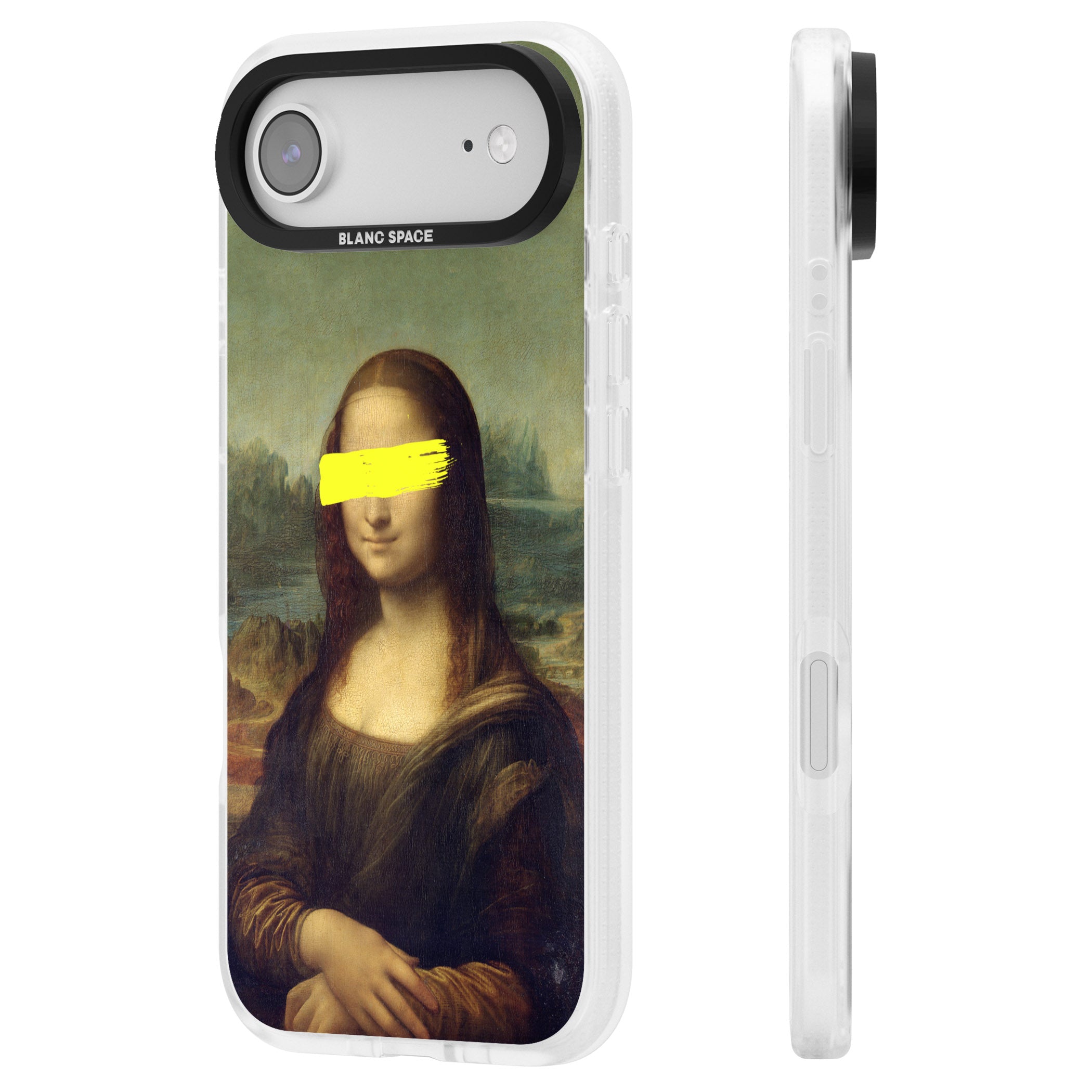Vandaled Mona Lisa iPhone 17 Air Impact Air Clear Phone Case Side Profile