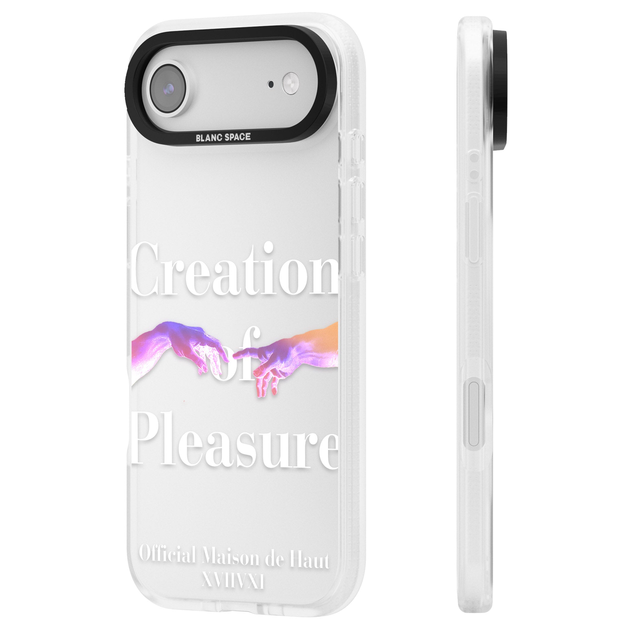 Creation Of Pleasure iPhone 17 Air Impact Air Clear Phone Case Side Profile