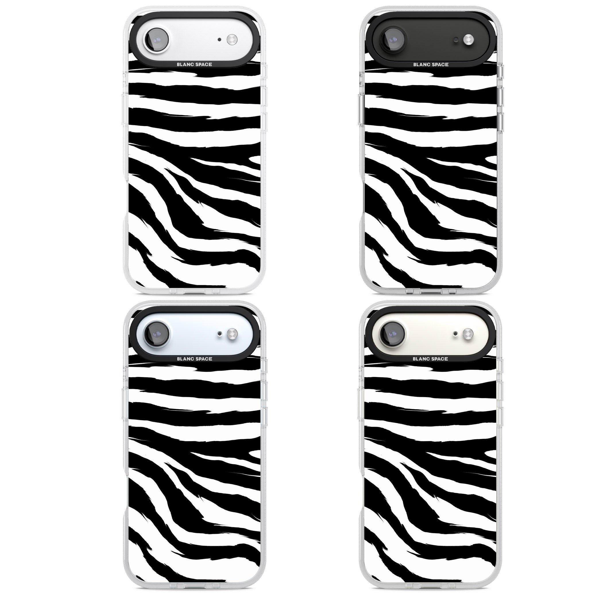 Black Zebra Print iPhone 17 Air Impact Air Clear Phone Case APT Impact Protection
