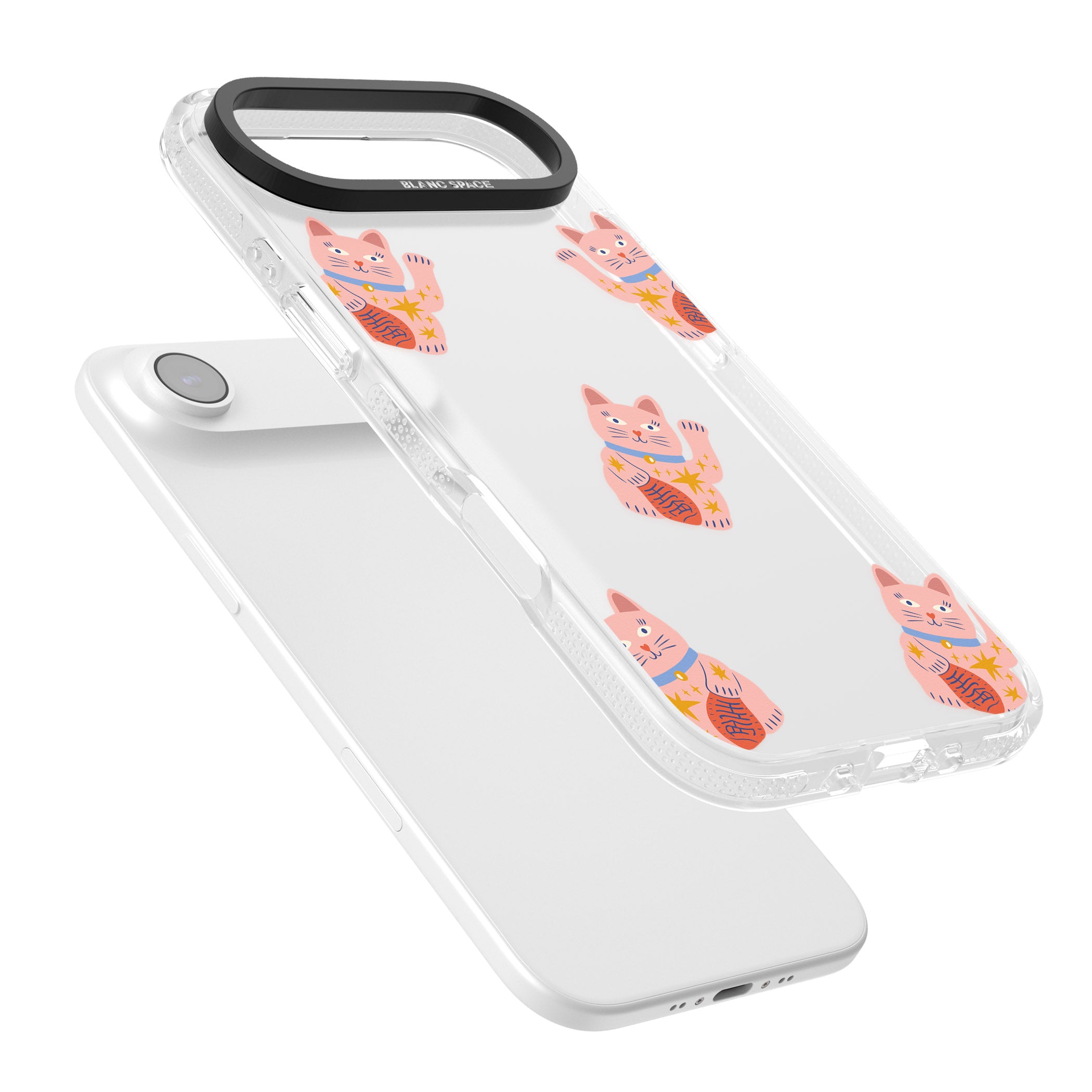 Waving Cat Pattern iPhone 17 Air Impact Air Clear Phone Case Colours