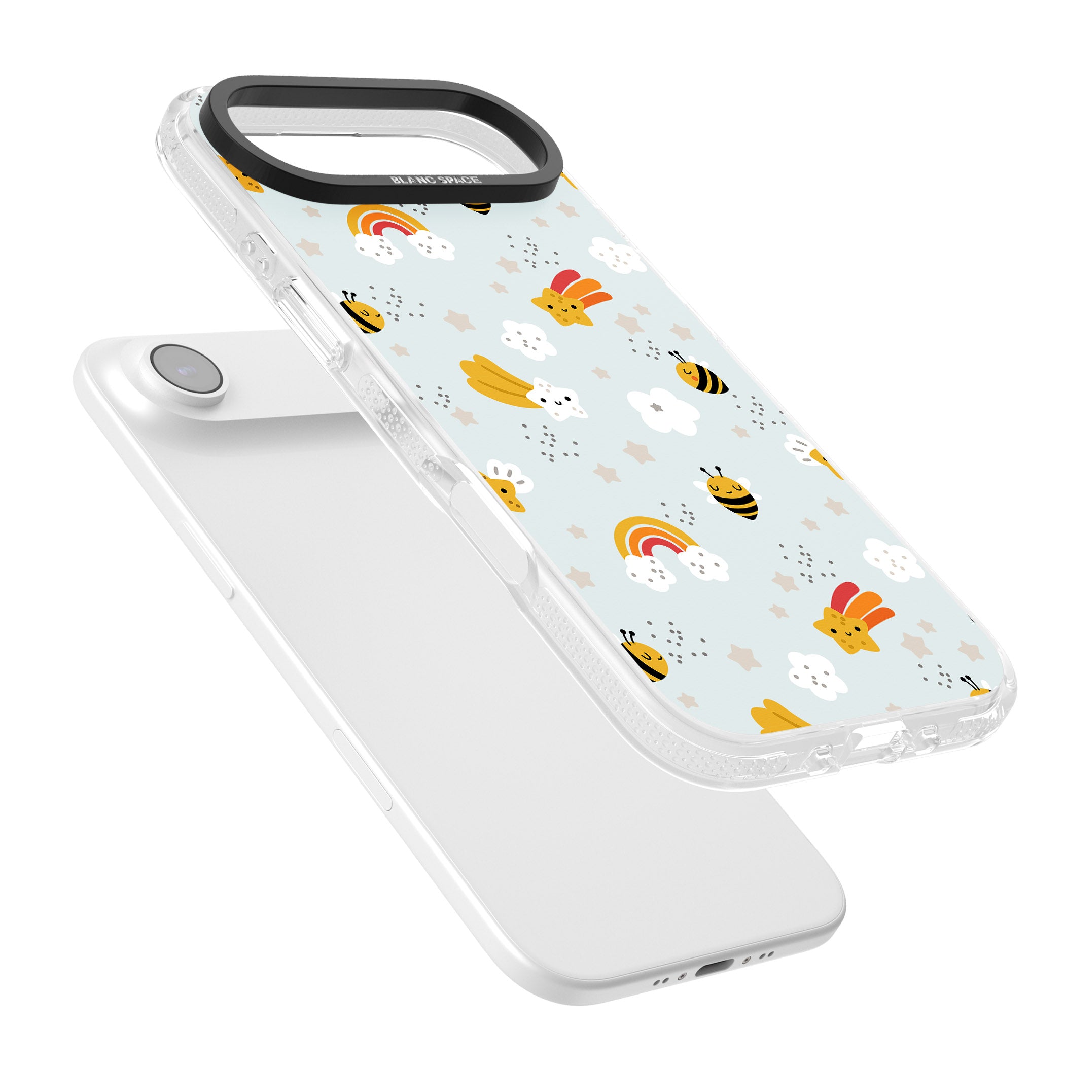 Sweet As Honey Patterns: Bees & Rainbows iPhone 17 Air Impact Air Clear Phone Case Colours