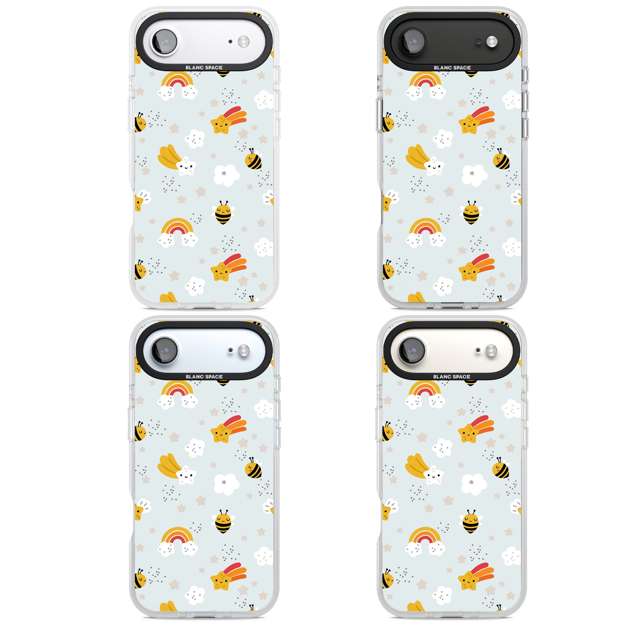 Sweet As Honey Patterns: Bees & Rainbows iPhone 17 Air Impact Air Clear Phone Case APT Impact Protection