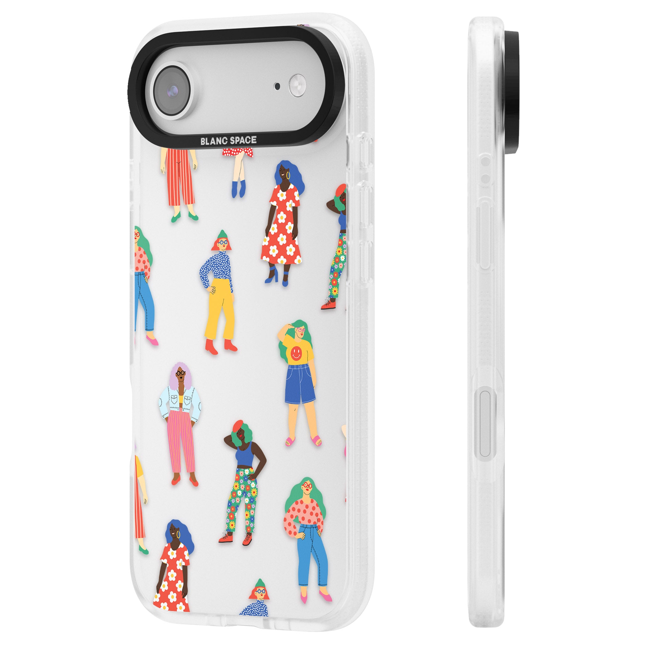 Girls Pattern iPhone 17 Air Impact Air Clear Phone Case Side Profile