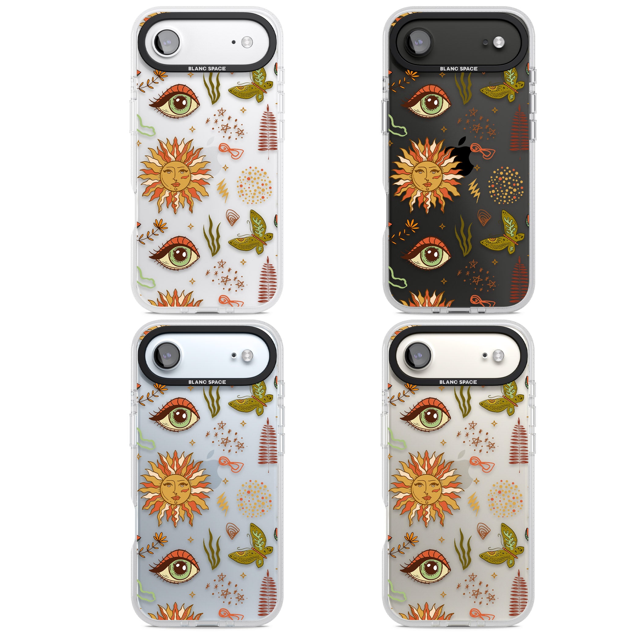 Boho Celestial Sun & Eye Pattern iPhone 17 Air Impact Air Clear Phone Case APT Impact Protection