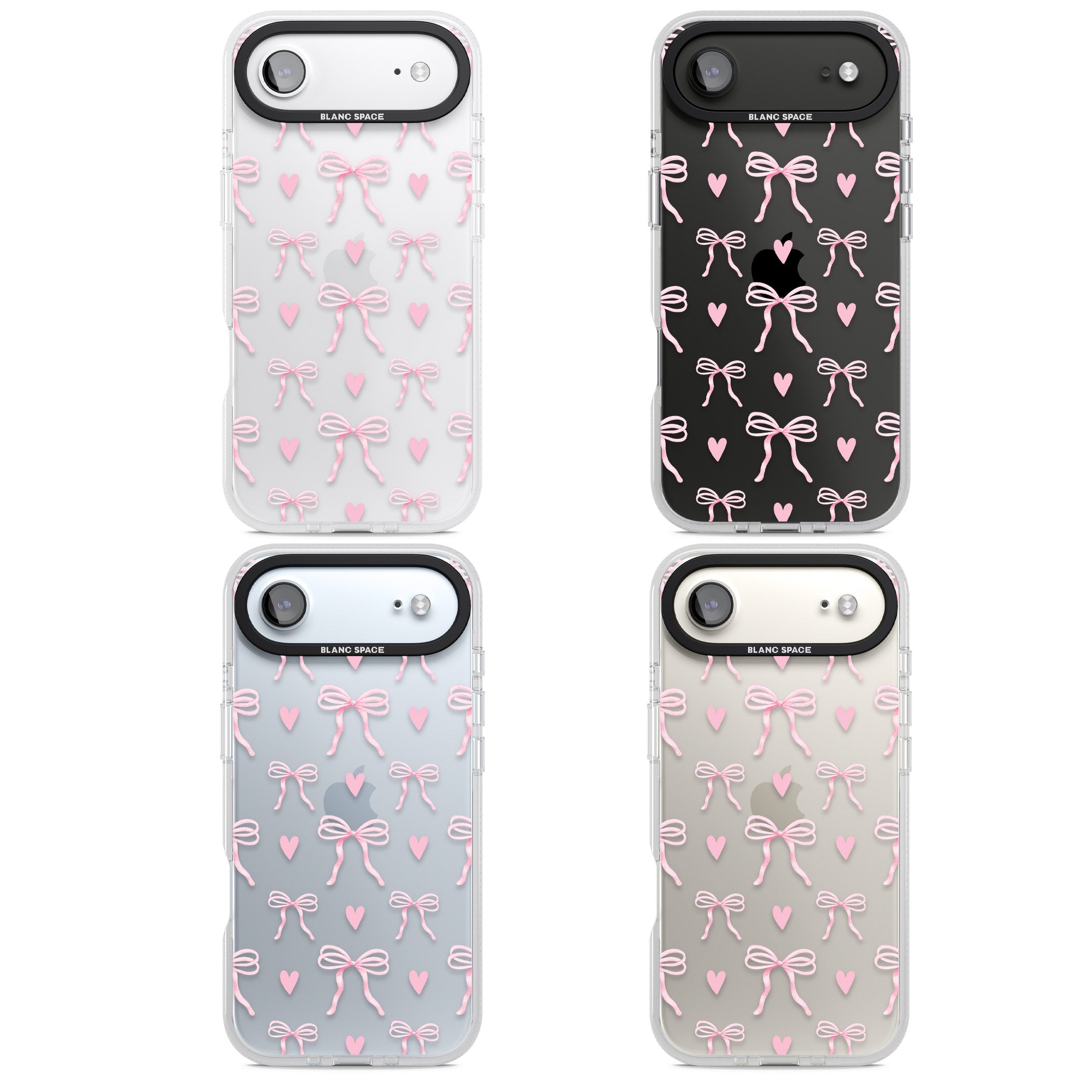 Pink Bows & Hearts iPhone 17 Air Impact Air Clear Phone Case APT Impact Protection