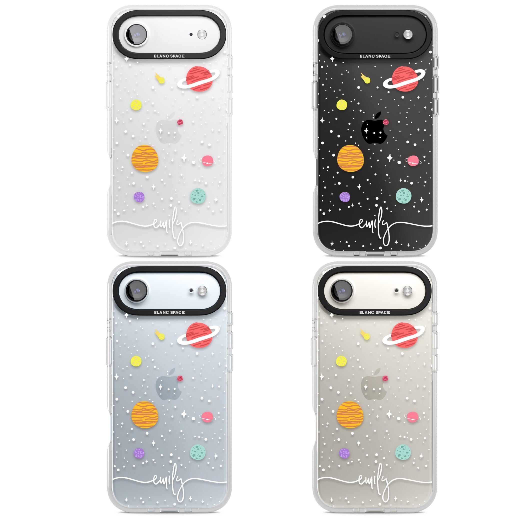 Personalised Cute Cartoon Planet (Clear) iPhone 17 Air Impact Air Clear Phone Case APT Impact Protection