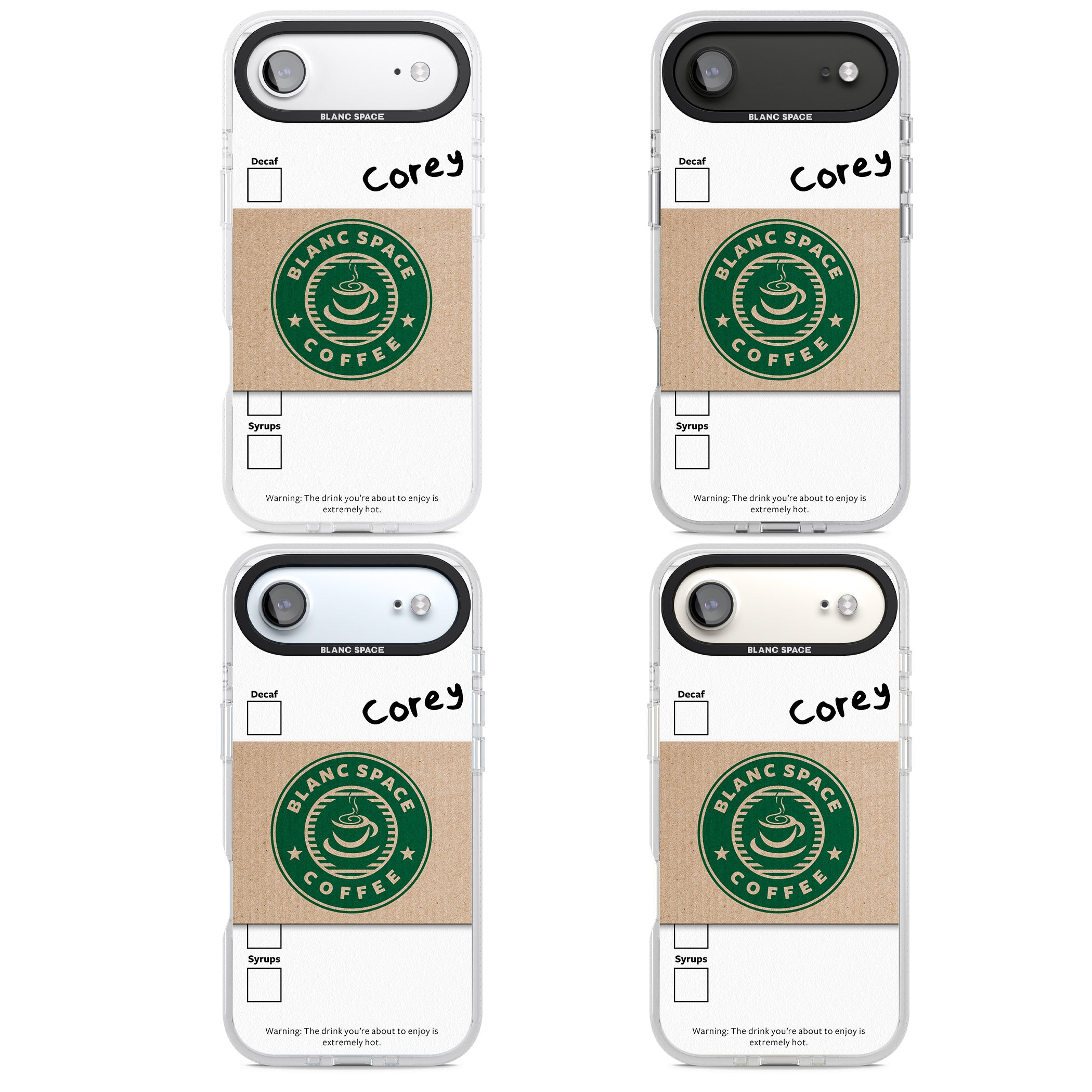Personalised Coffee Cup iPhone 17 Air Impact Air Clear Phone Case APT Impact Protection