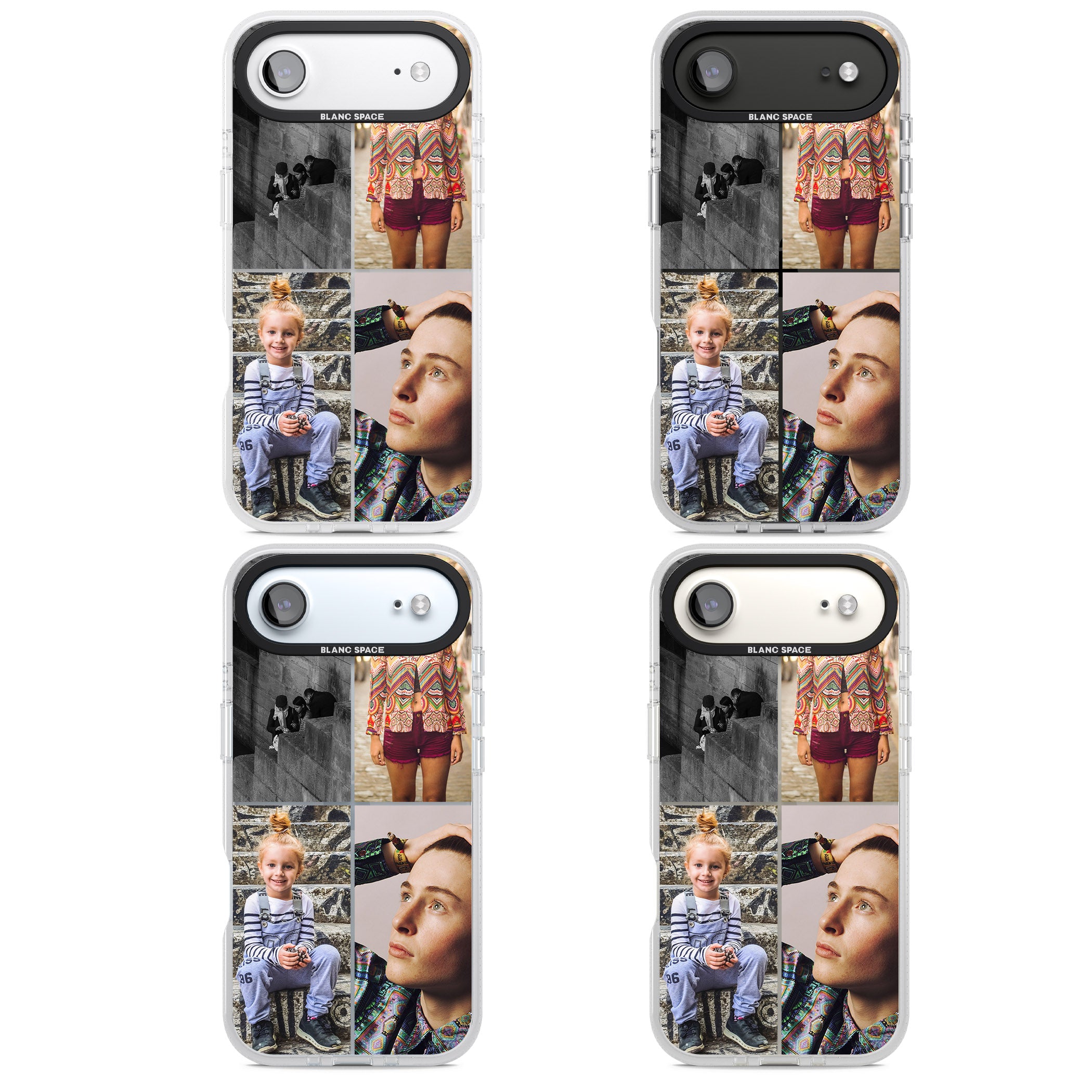 Personalised 4 Photo Grid iPhone 17 Air Impact Air Clear Phone Case APT Impact Protection