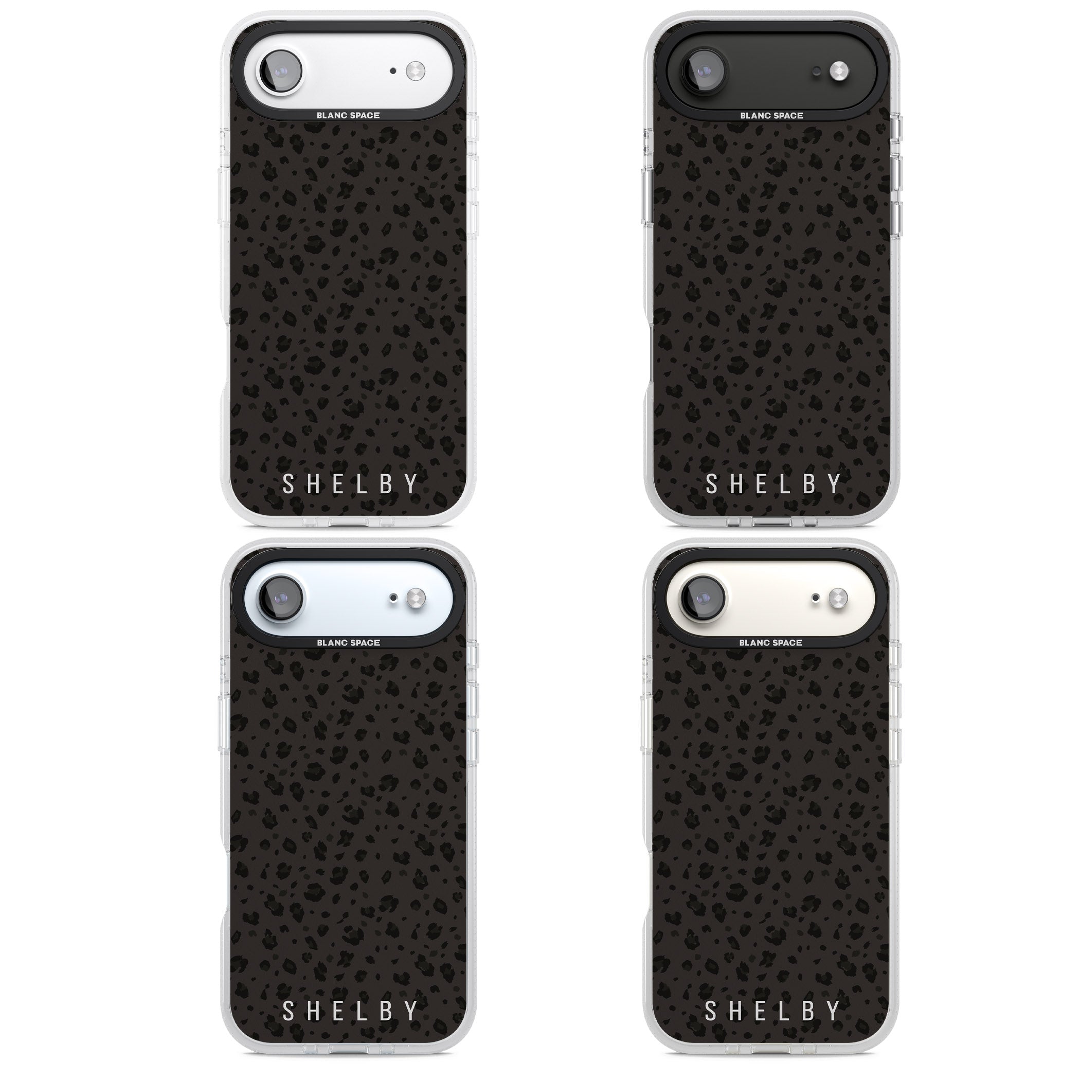 Personalised Dark Leopard Lettering iPhone 17 Air Impact Air Clear Phone Case APT Impact Protection