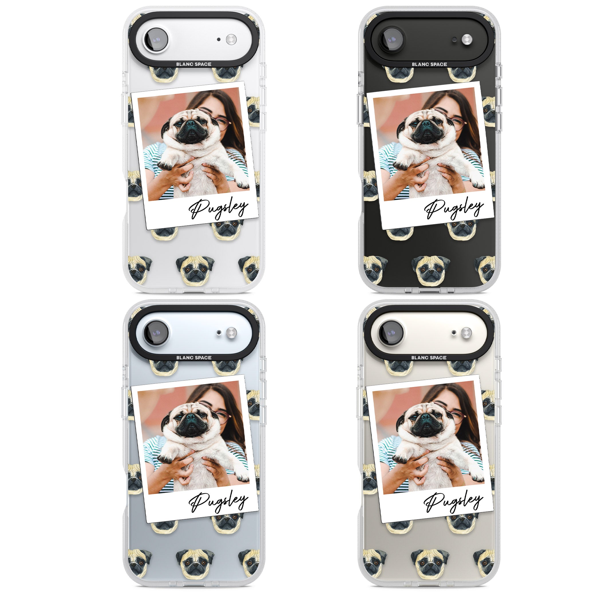 Personalised Pug Instant Camera Photo iPhone 17 Air Impact Air Clear Phone Case APT Impact Protection