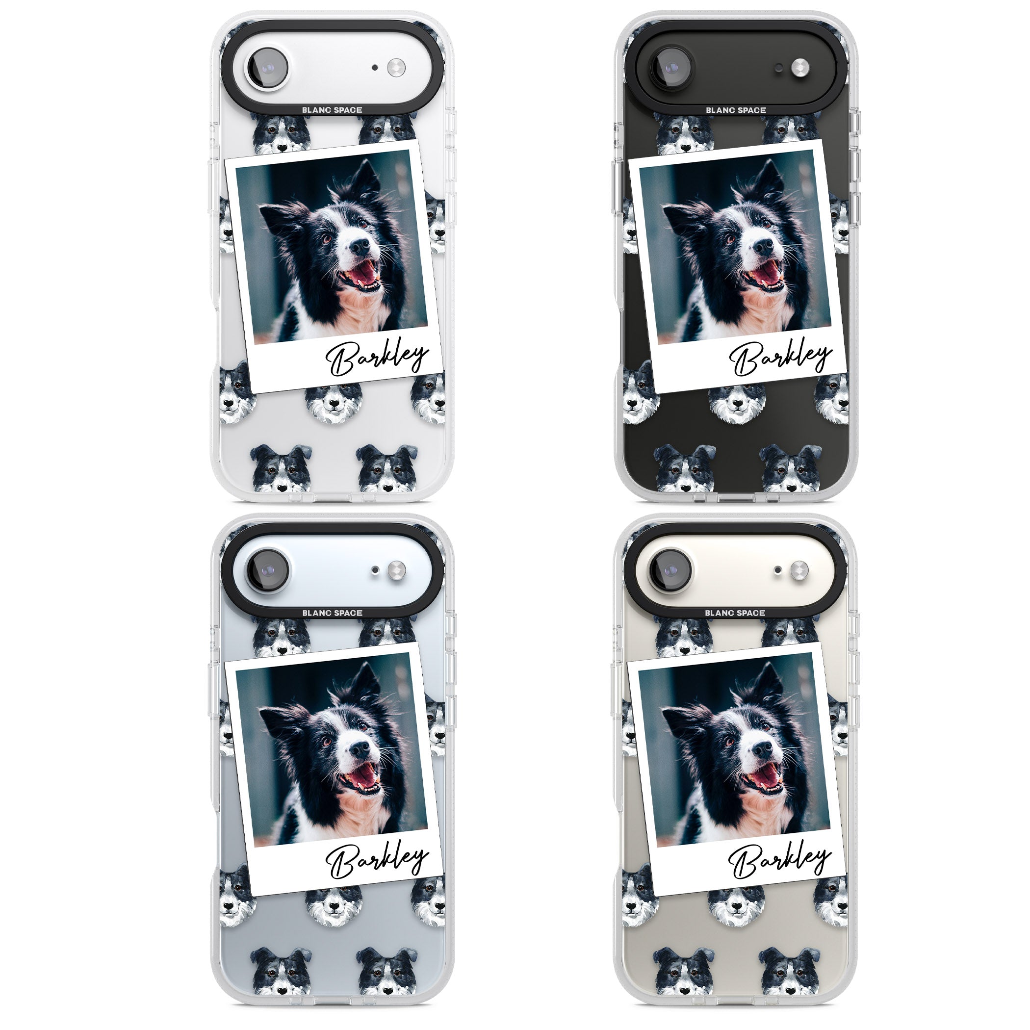 Personalised Border Collie Instant Camera Photo iPhone 17 Air Impact Air Clear Phone Case APT Impact Protection