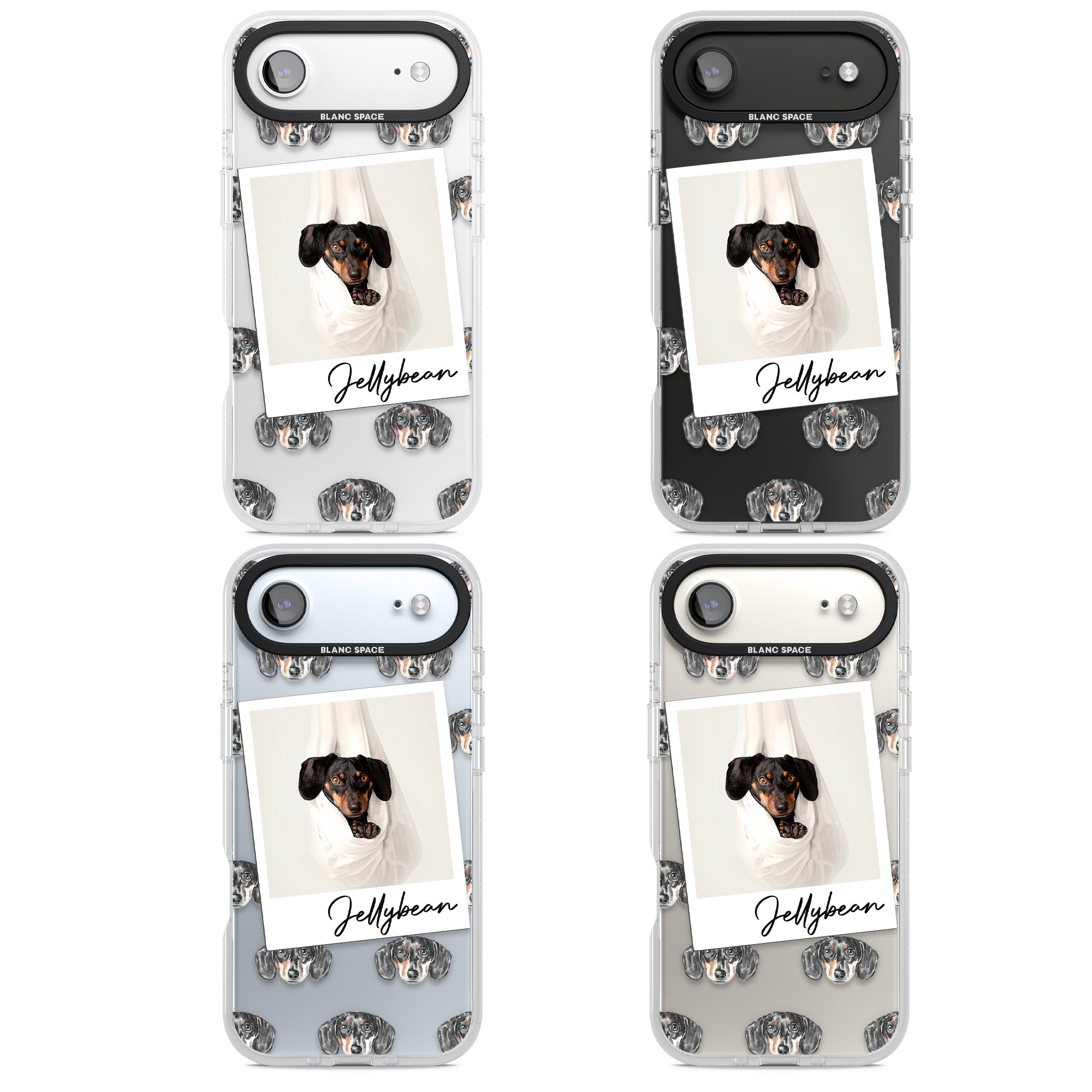 Personalised Black Dachshund Instant Camera Photo iPhone 17 Air Impact Air Clear Phone Case APT Impact Protection