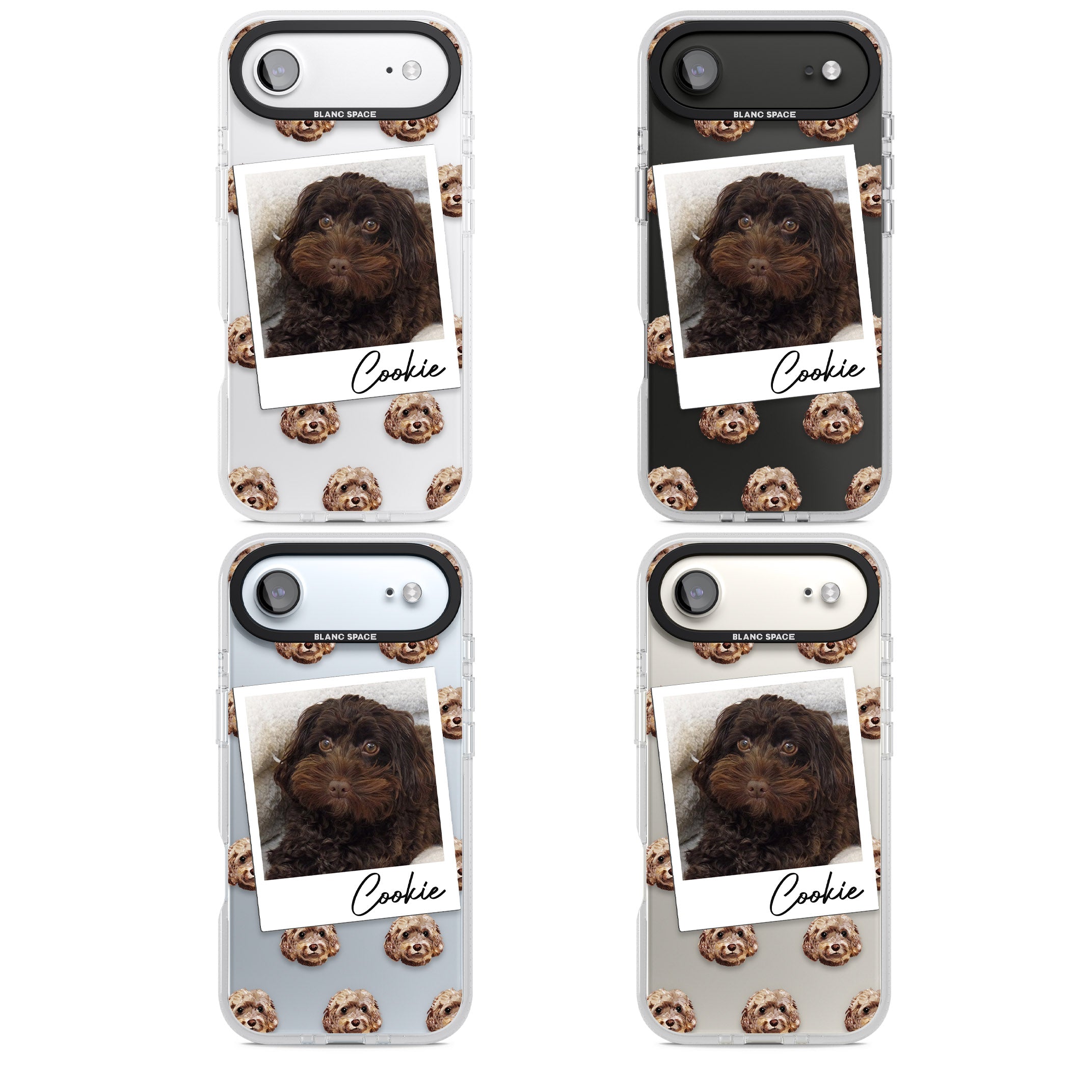 Personalised Brown Cockapoo Instant Camera Photo iPhone 17 Air Impact Air Clear Phone Case APT Impact Protection