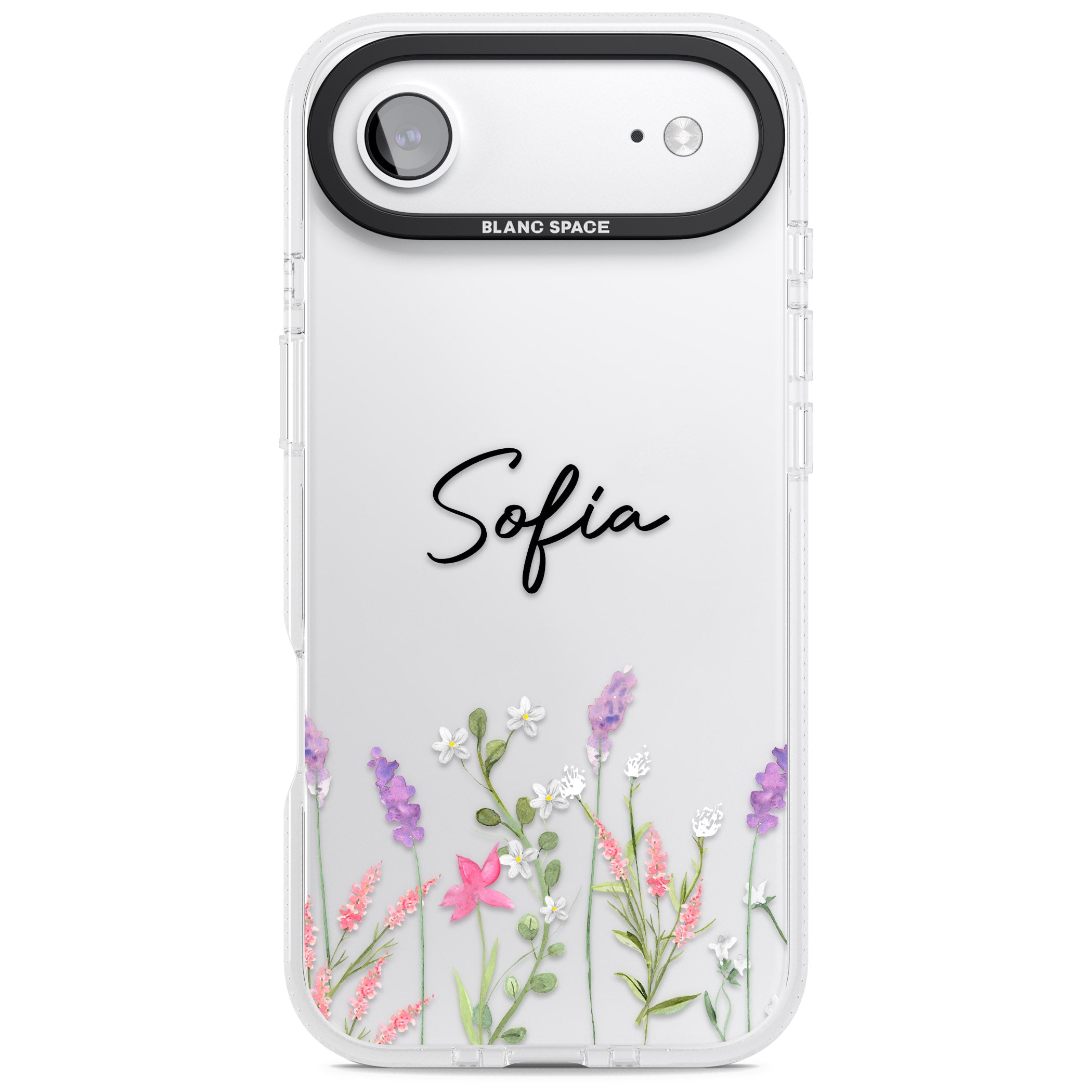 Personalised Lavender Wildflowers iPhone 17 Air Impact Air Clear Phone Case