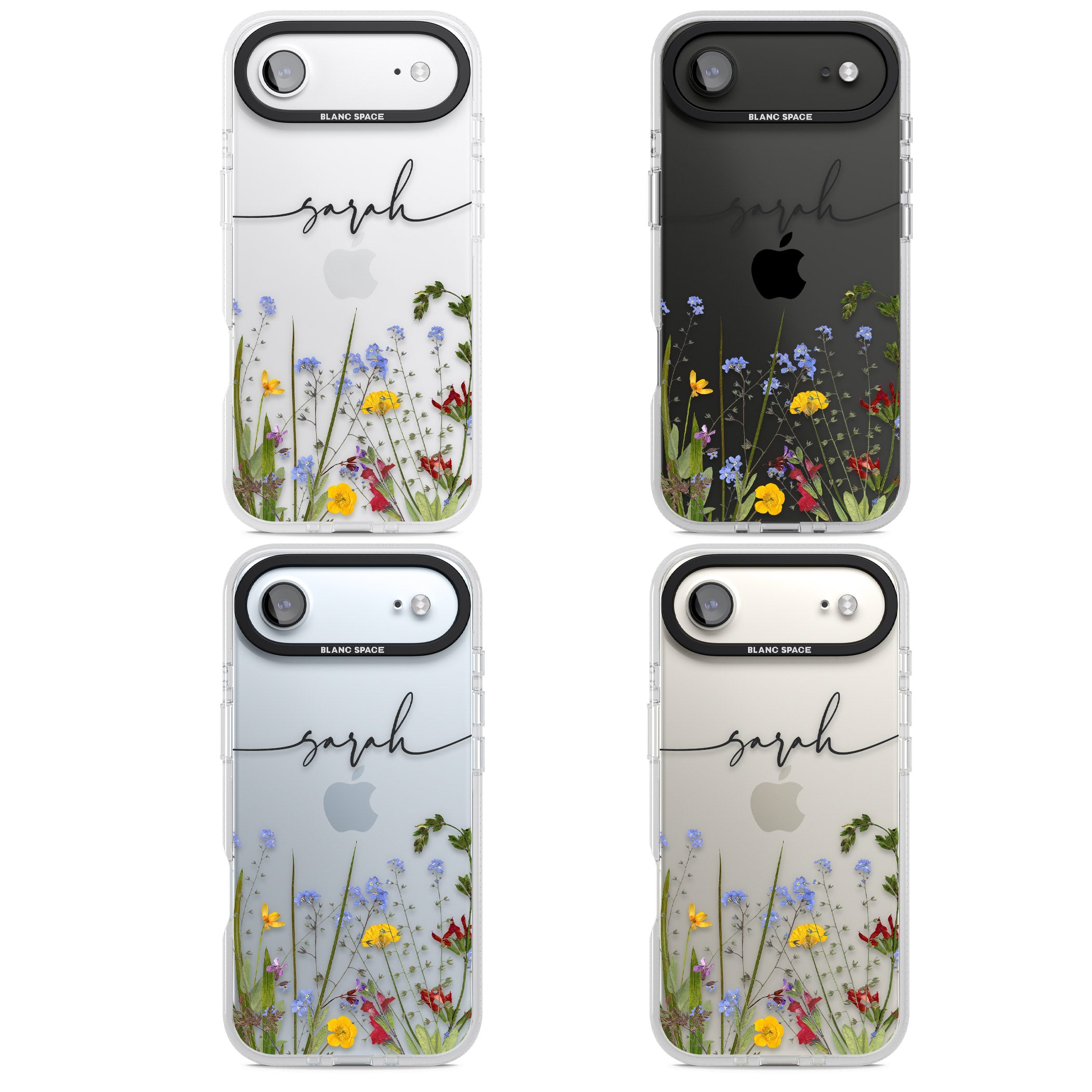 Personalised Wildflower Floral iPhone 17 Air Impact Air Clear Phone Case APT Impact Protection