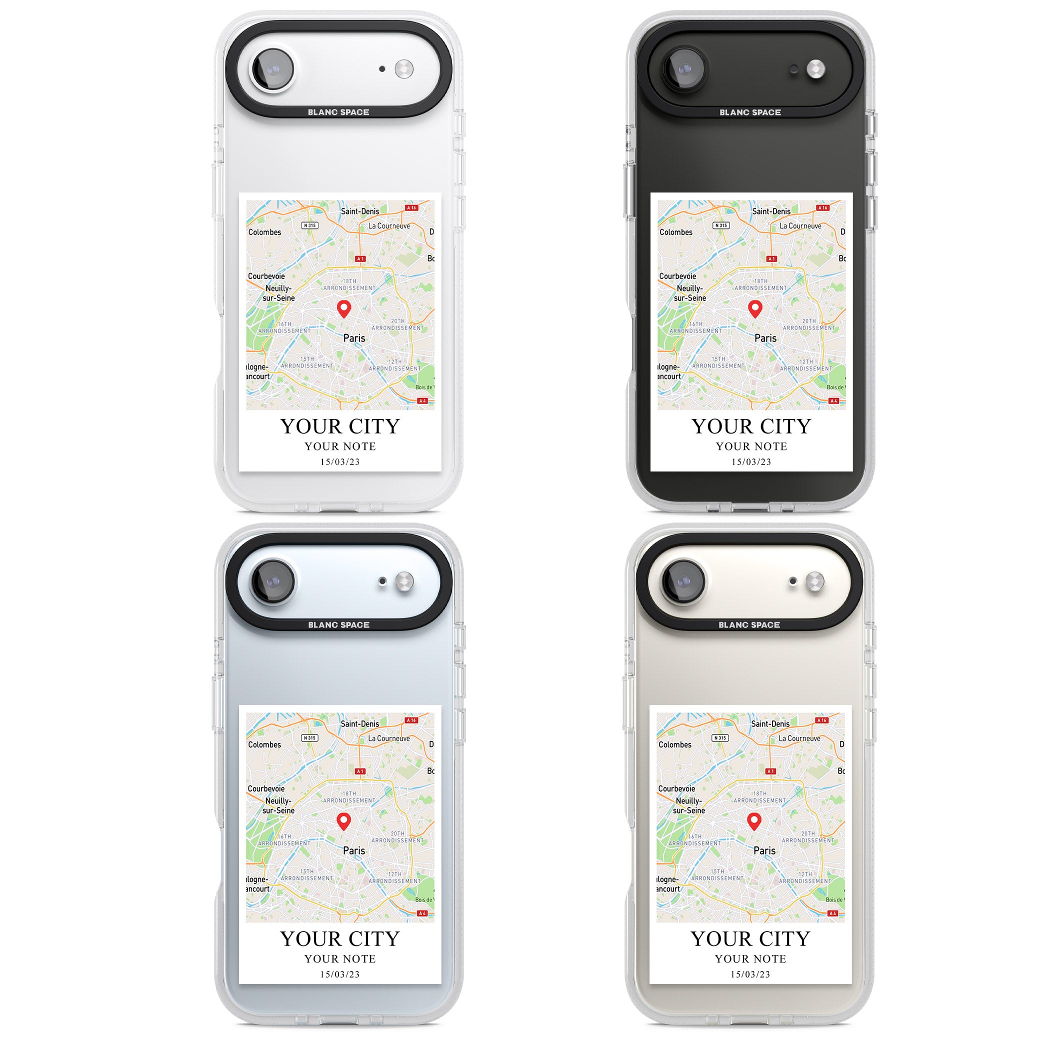 Personalised World Map iPhone 17 Air Impact Air Clear Phone Case APT Impact Protection