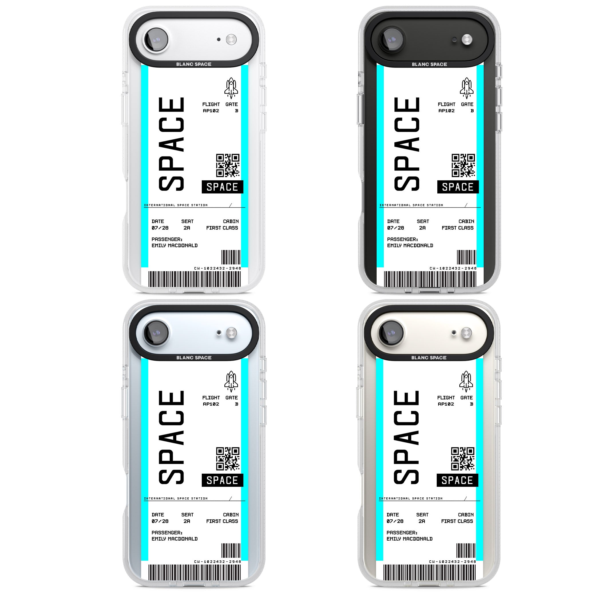 Personalised Space Travel Ticket iPhone 17 Air Impact Air Clear Phone Case APT Impact Protection