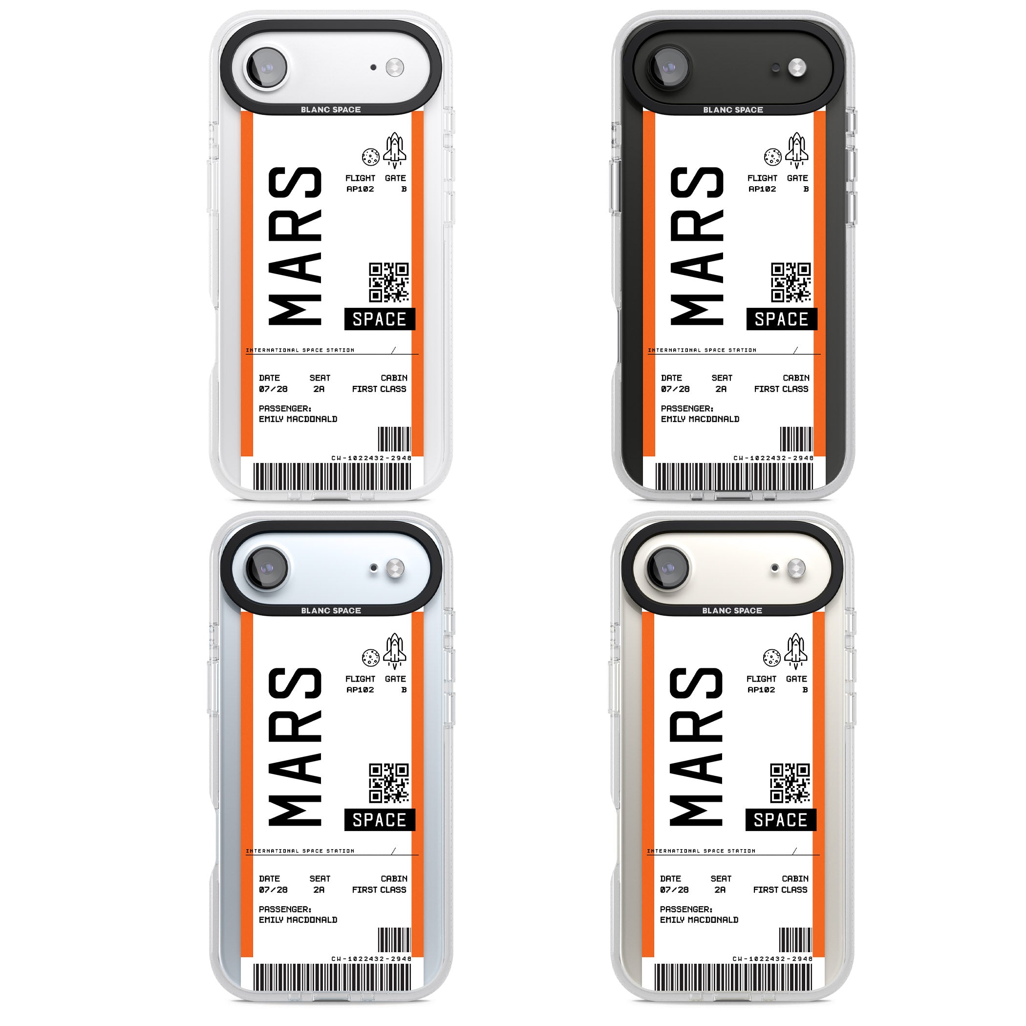 Personalised Mars Travel Ticket iPhone 17 Air Impact Air Clear Phone Case APT Impact Protection