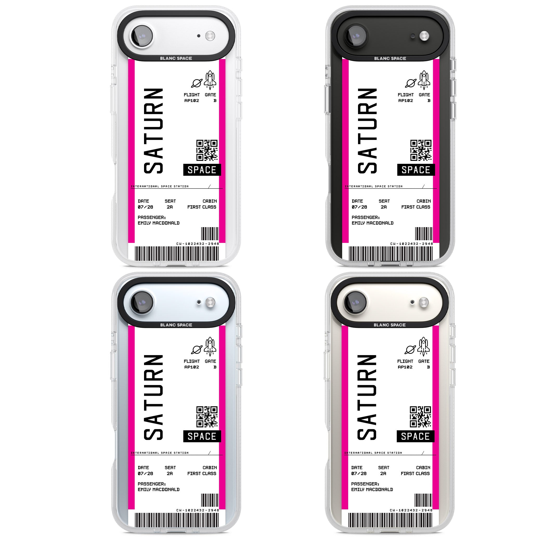 Personalised Saturn Travel Ticket iPhone 17 Air Impact Air Clear Phone Case APT Impact Protection