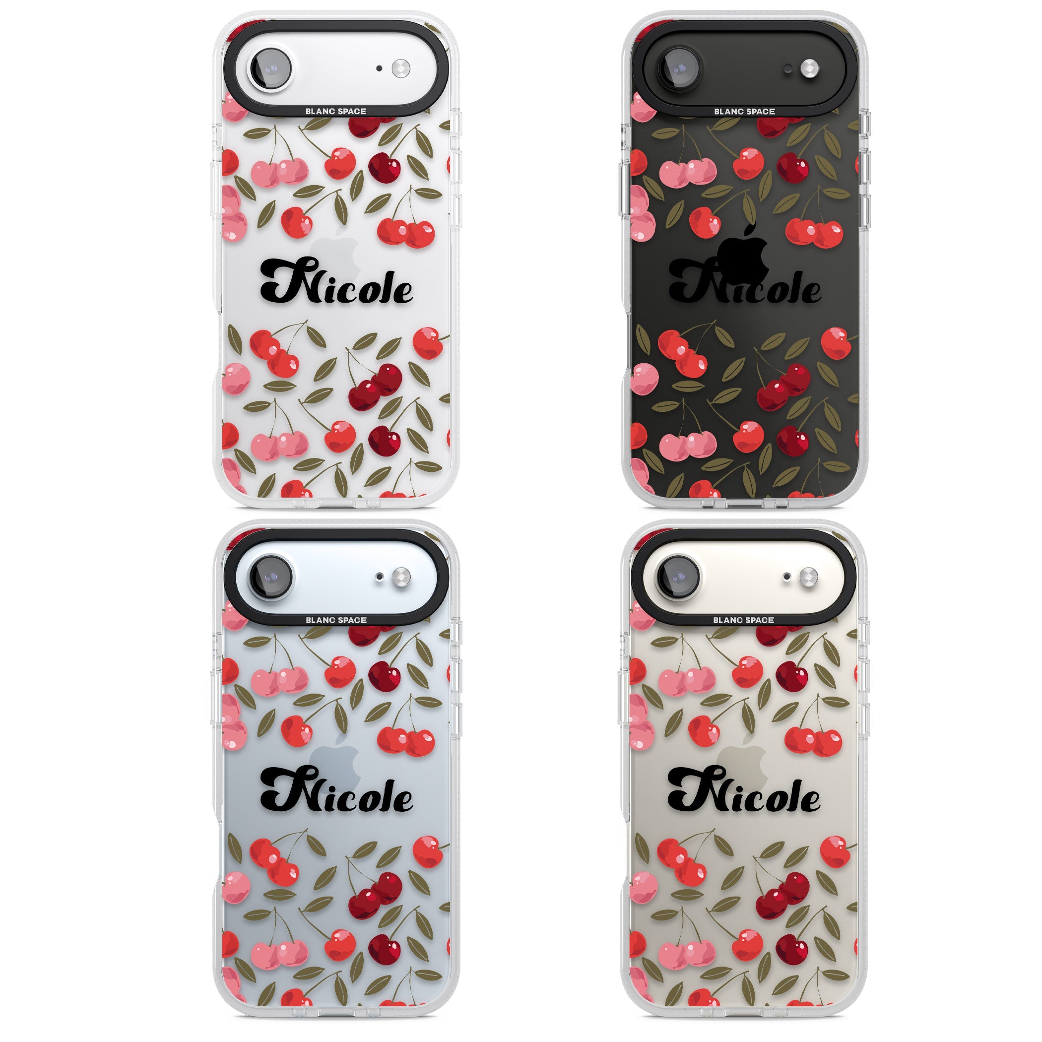 Personalised Cherry Pattern iPhone 17 Air Impact Air Clear Phone Case APT Impact Protection