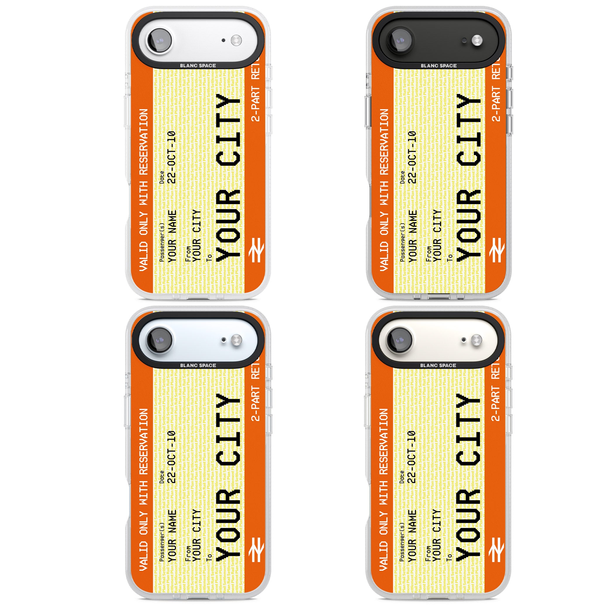 Personalised Create Your Own Train Ticket iPhone 17 Air Impact Air Clear Phone Case APT Impact Protection