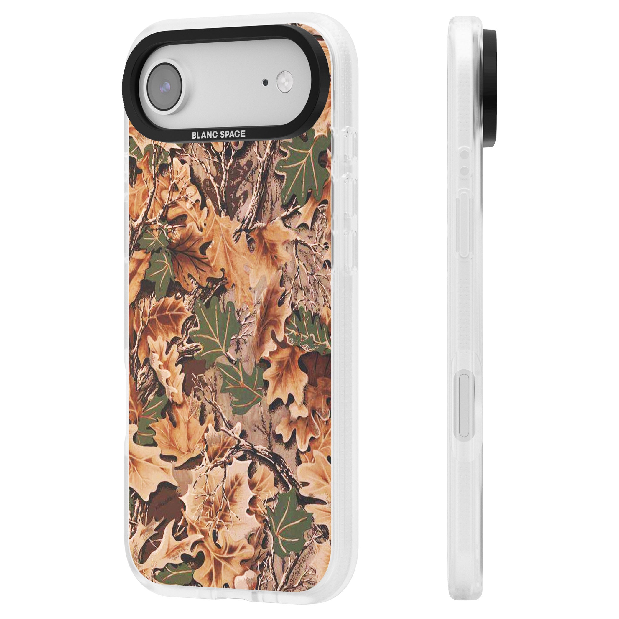 Leaves Camo iPhone 17 Air Impact Air Clear Phone Case Side Profile