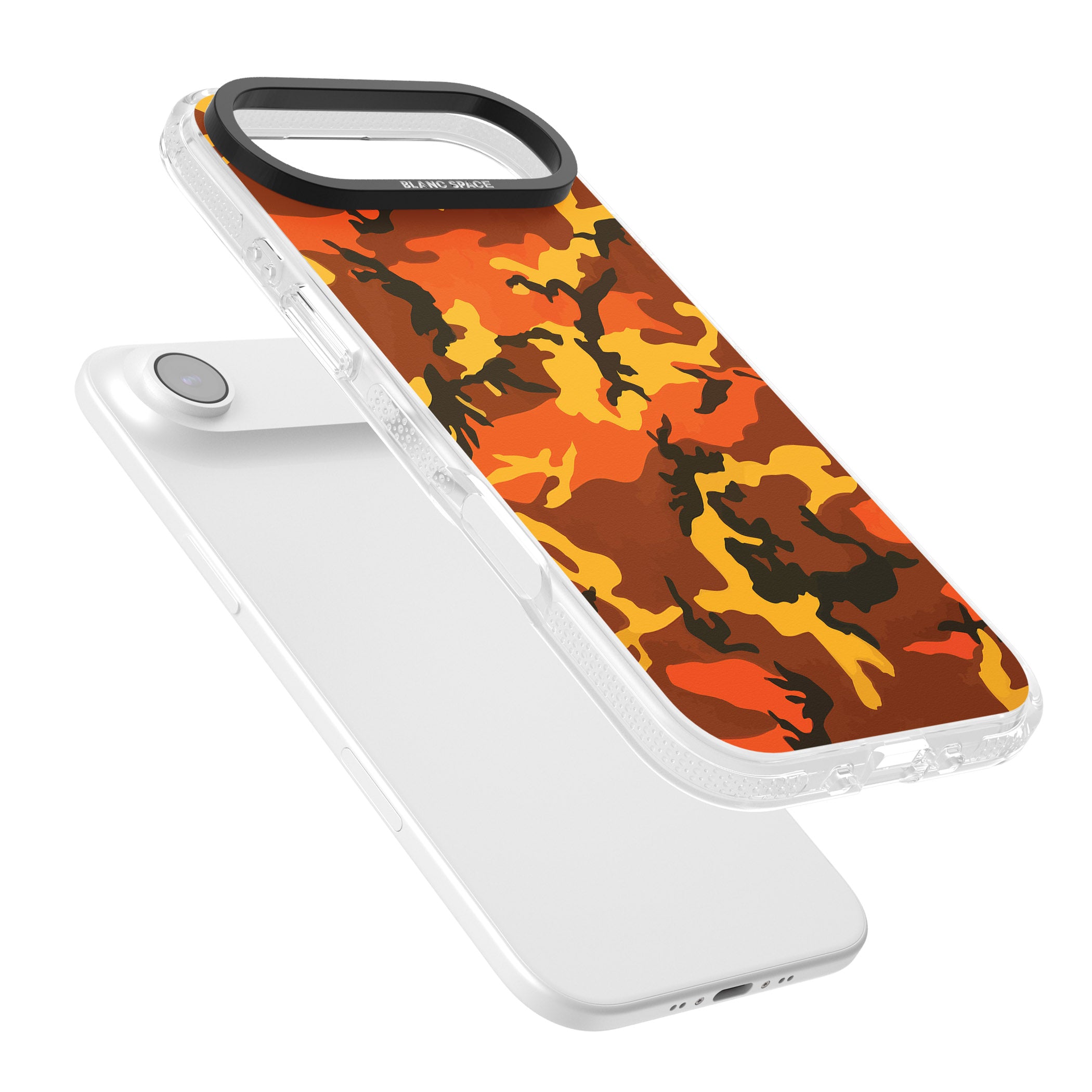 Orange Camo iPhone 17 Air Impact Air Clear Phone Case Colours