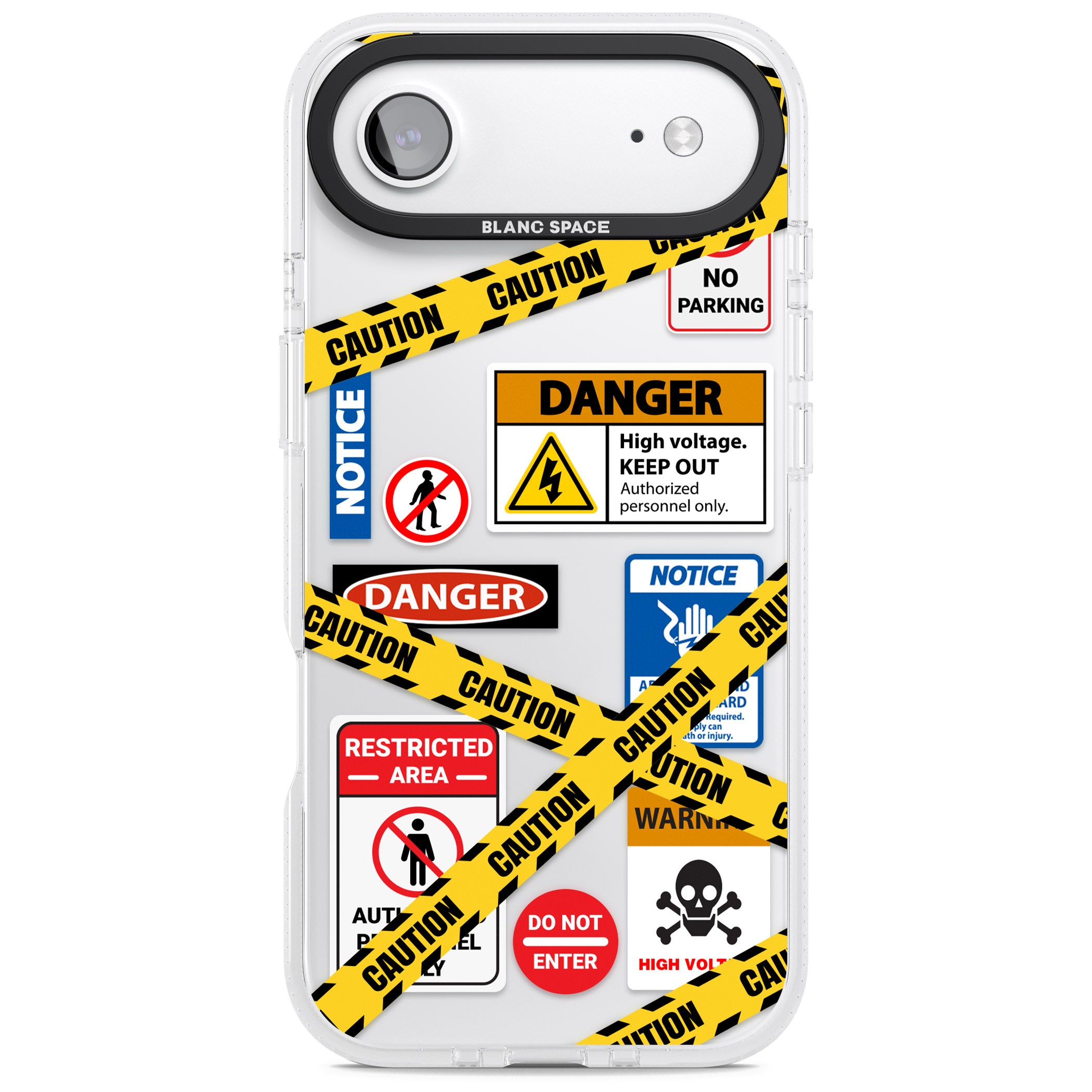Caution Sign iPhone 17 Air Impact Air Clear Phone Case