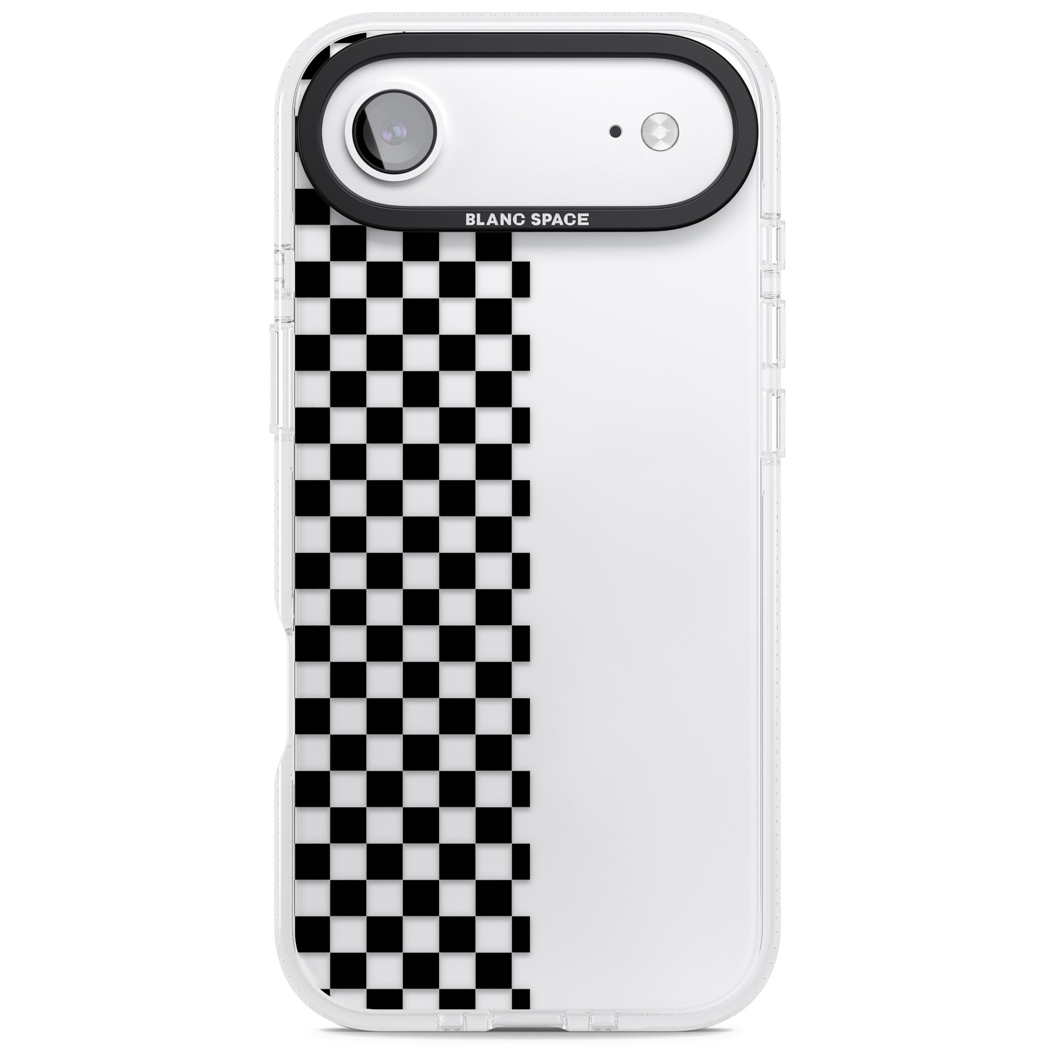 Checker: Half Black Check On Clear iPhone 17 Air Impact Air Clear Phone Case