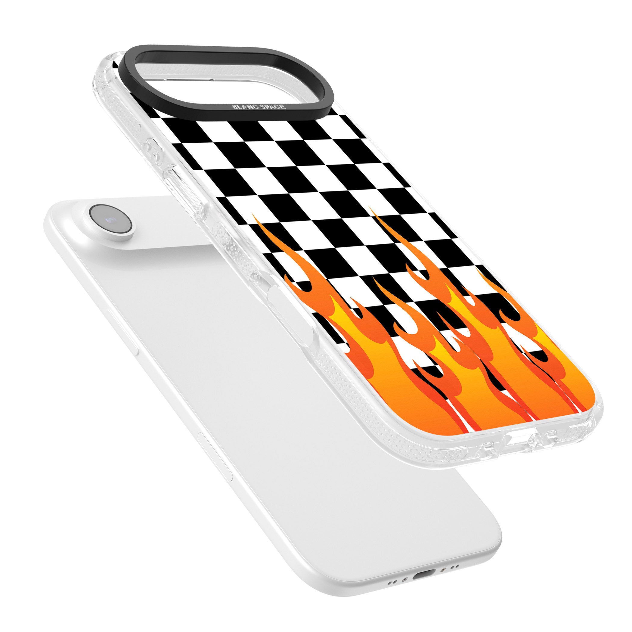 Checkered Fire iPhone 17 Air Impact Air Clear Phone Case Colours