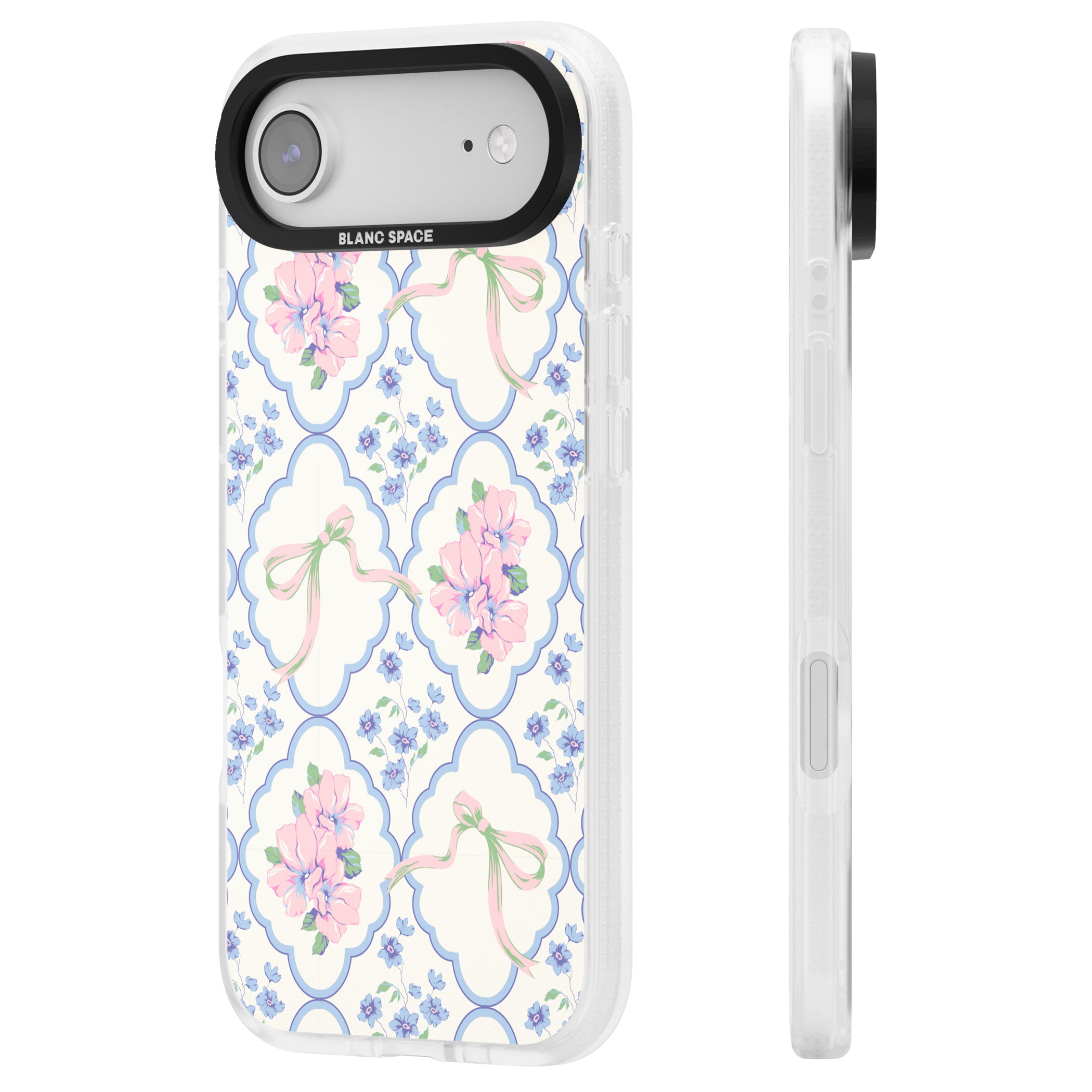 Coquette Flowers & Bows iPhone 17 Air Impact Air Clear Phone Case Side Profile