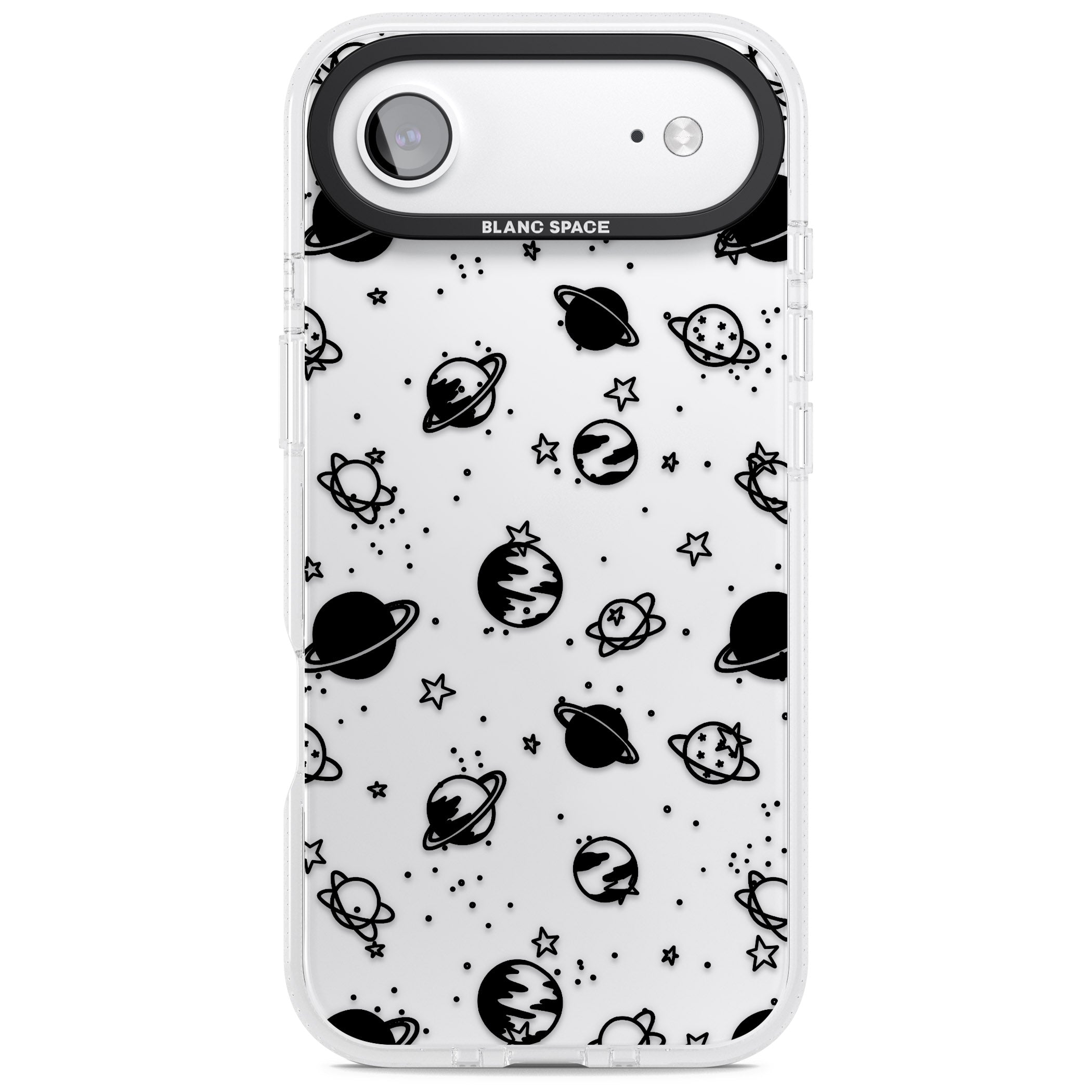 Black Planets iPhone 17 Air Impact Air Clear Phone Case