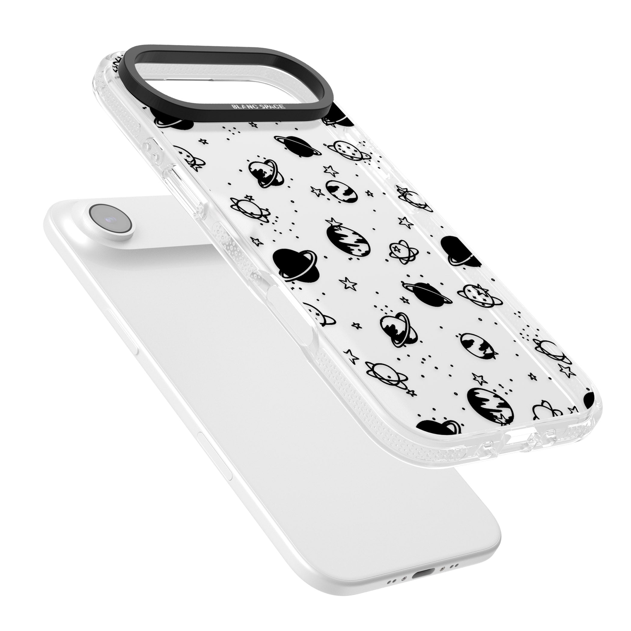 Black Planets iPhone 17 Air Impact Air Clear Phone Case Colours
