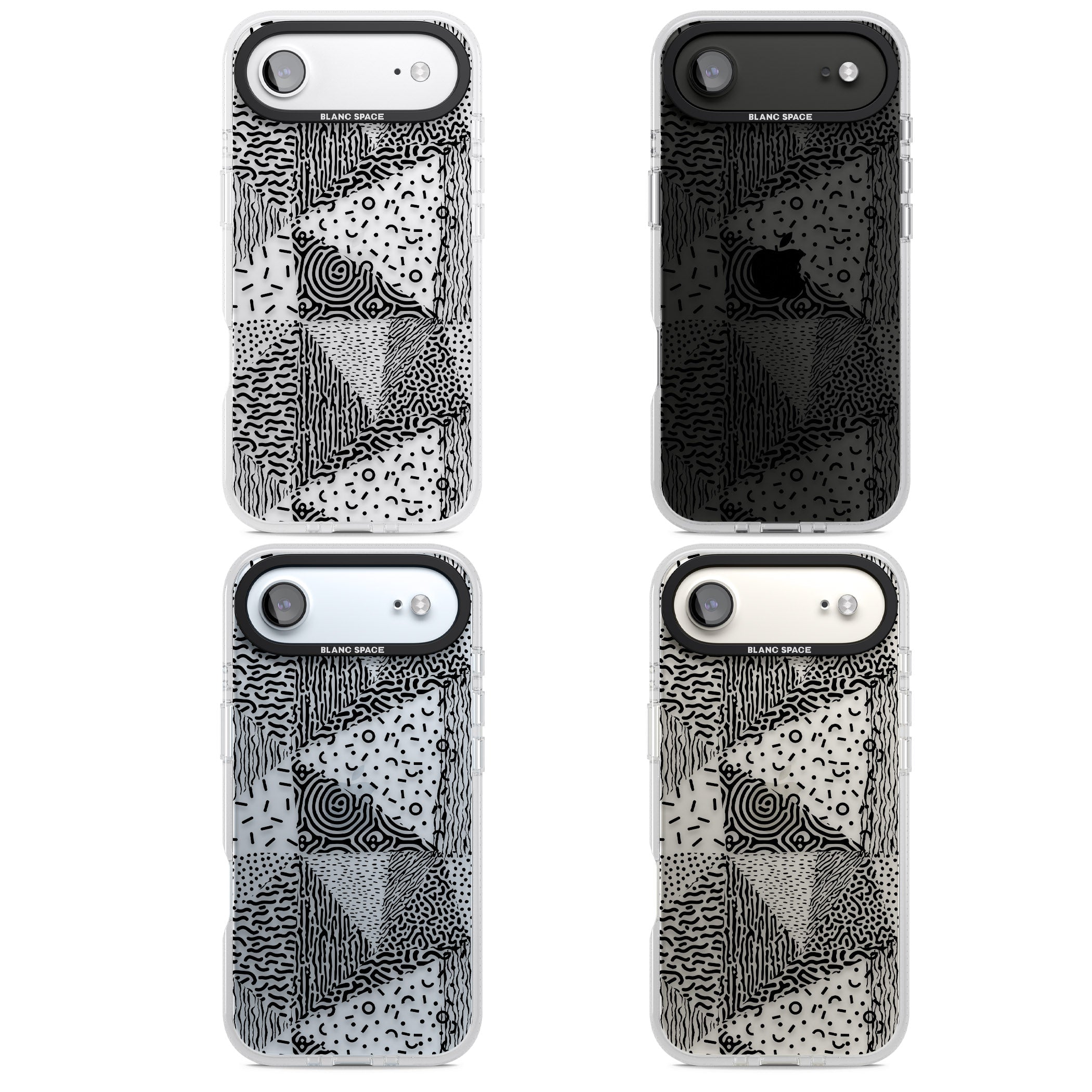 Monochrome Pattern iPhone 17 Air Impact Air Clear Phone Case APT Impact Protection