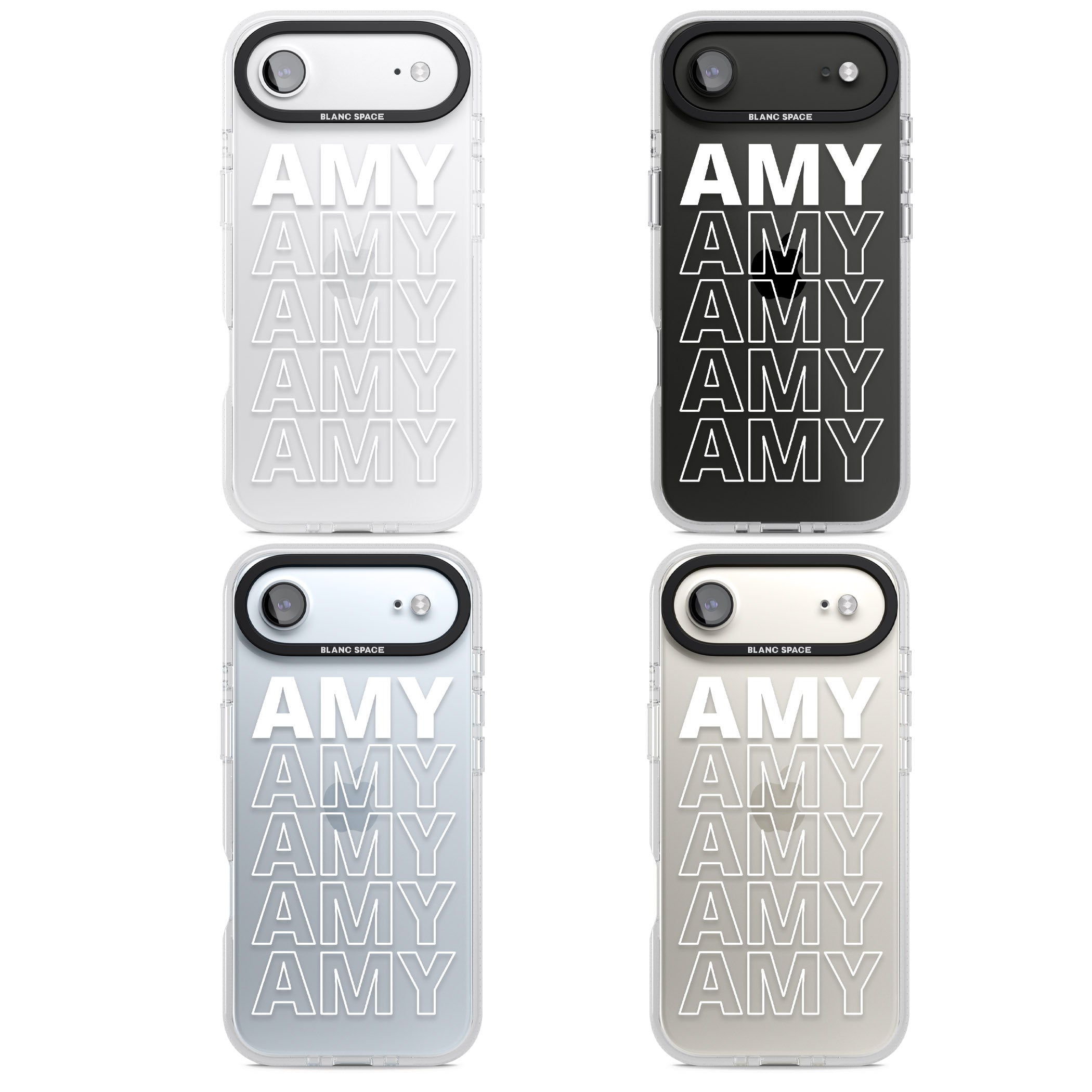 Personalised Bold Name Repeated iPhone 17 Air Impact Air Clear Phone Case APT Impact Protection