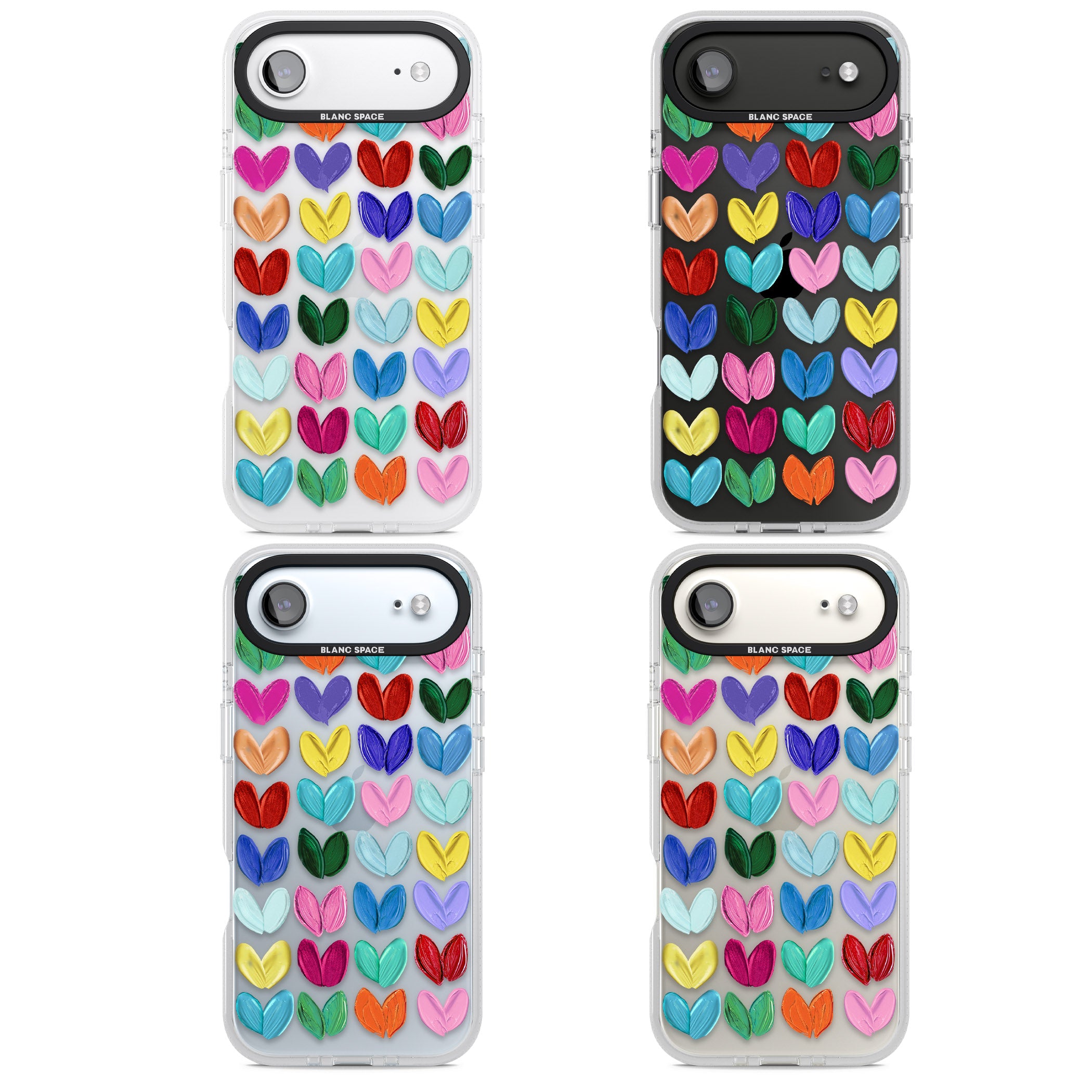 Oil Painted Hearts iPhone 17 Air Impact Air Clear Phone Case APT Impact Protection
