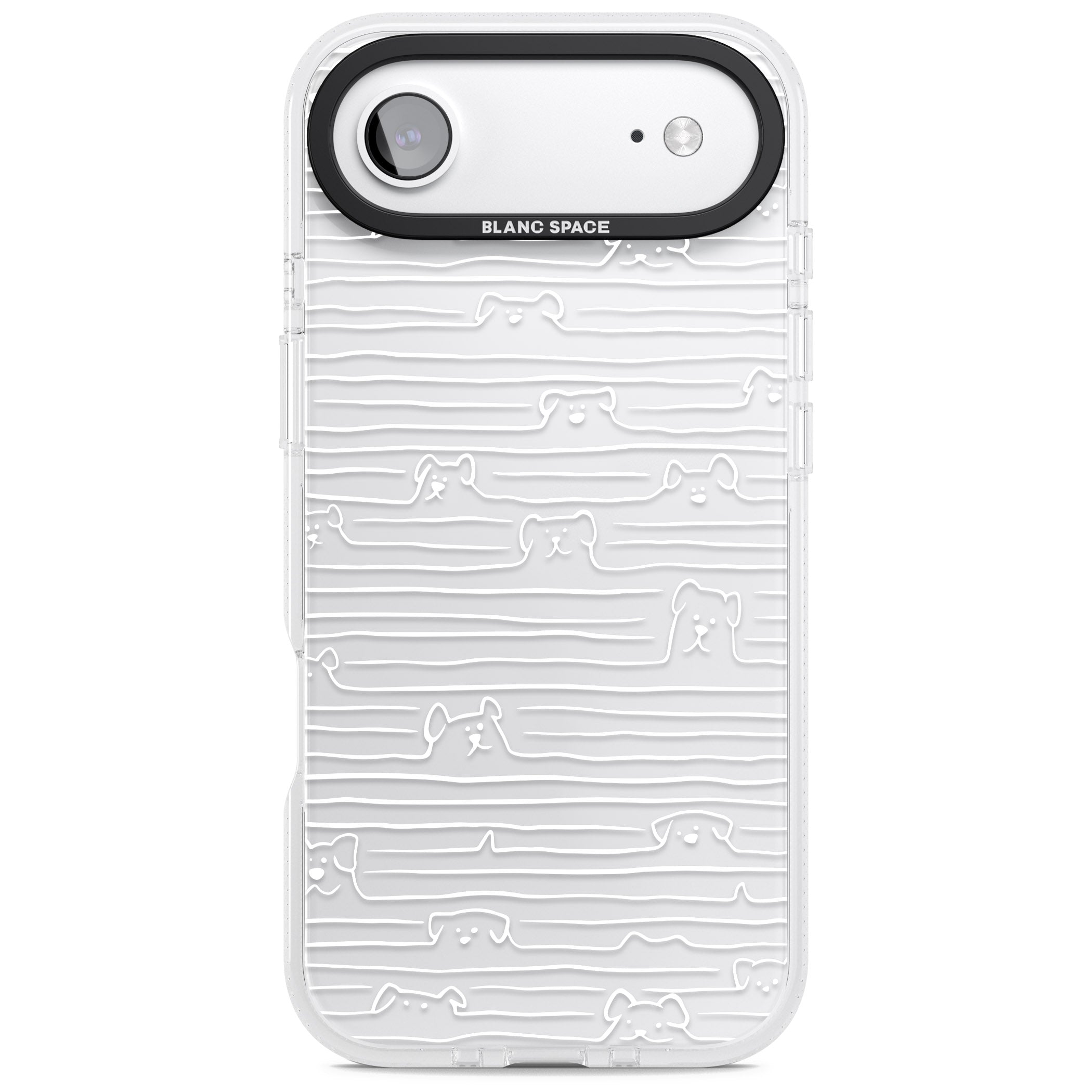 Dog Line Art White iPhone 17 Air Impact Air Clear Phone Case