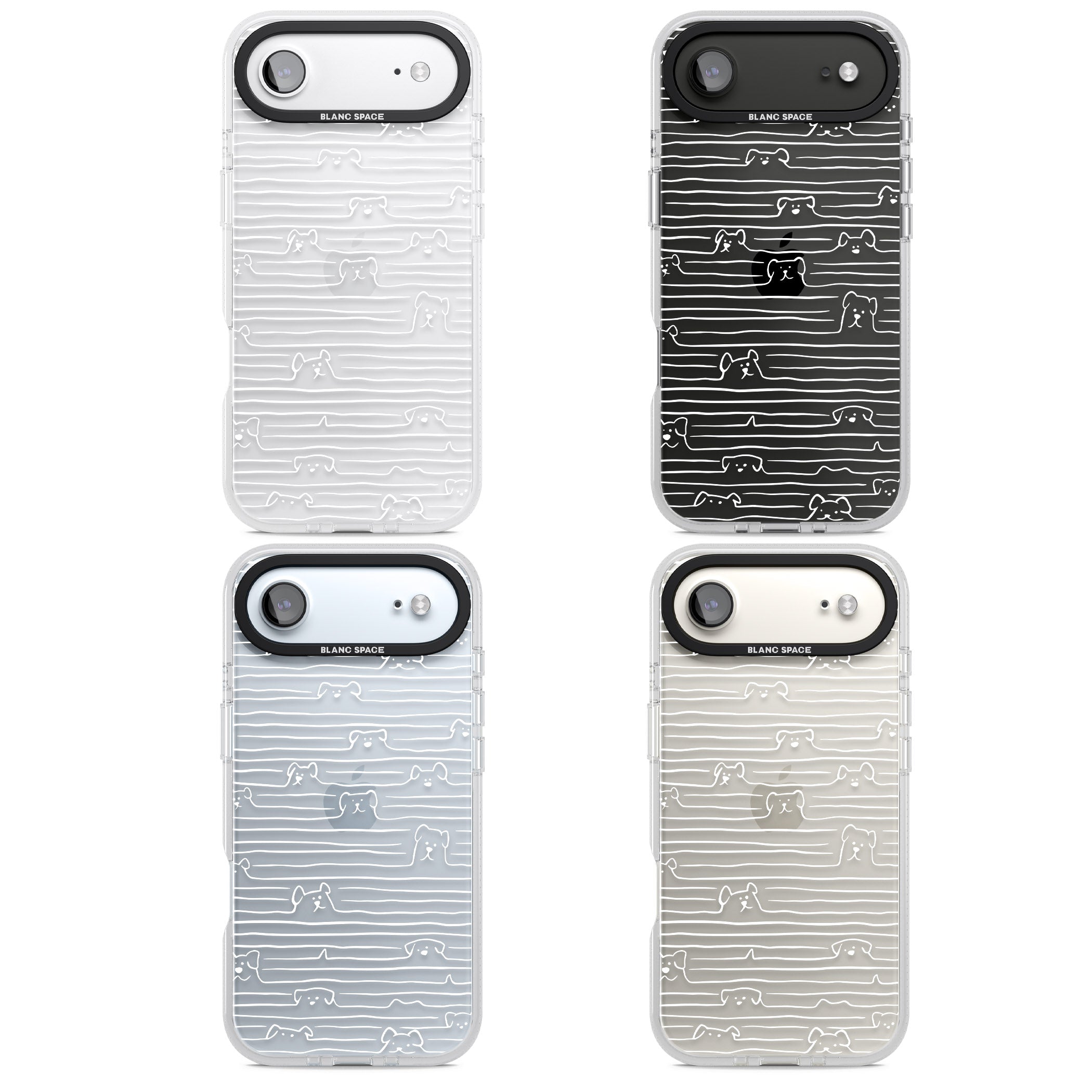 Dog Line Art White iPhone 17 Air Impact Air Clear Phone Case APT Impact Protection