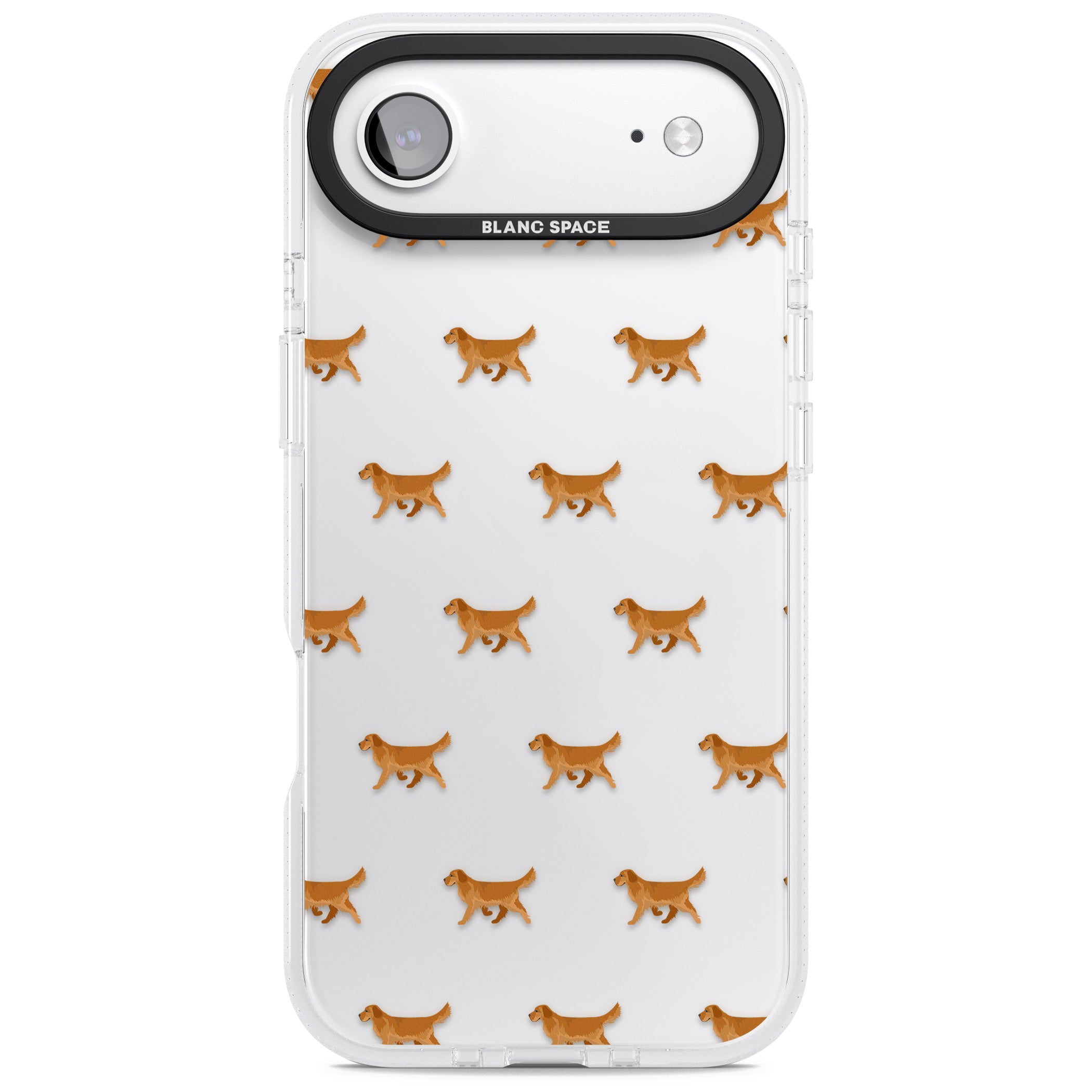 Golden Retriever Dog Pattern Clear iPhone 17 Air Impact Air Clear Phone Case