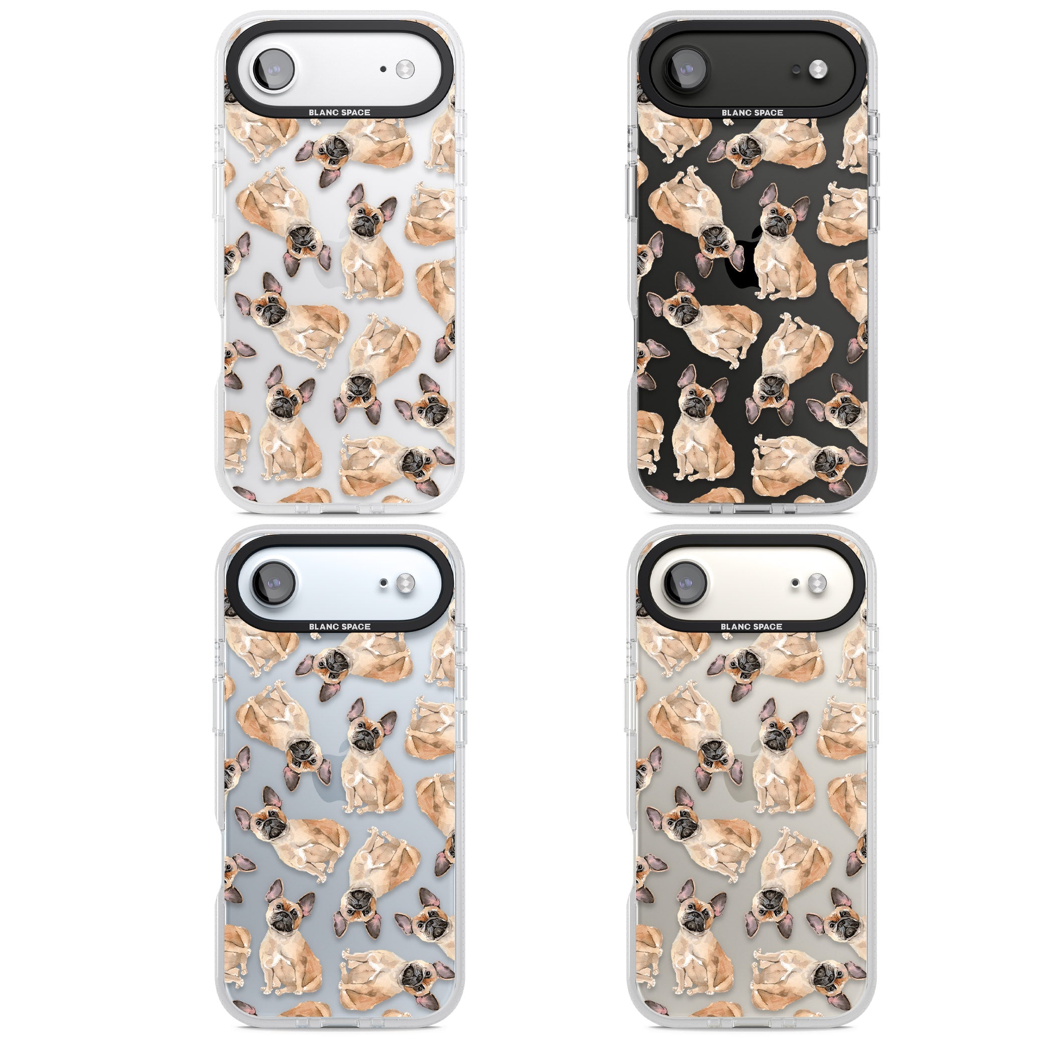 French Bulldog Watercolour Pattern iPhone 17 Air Impact Air Clear Phone Case APT Impact Protection
