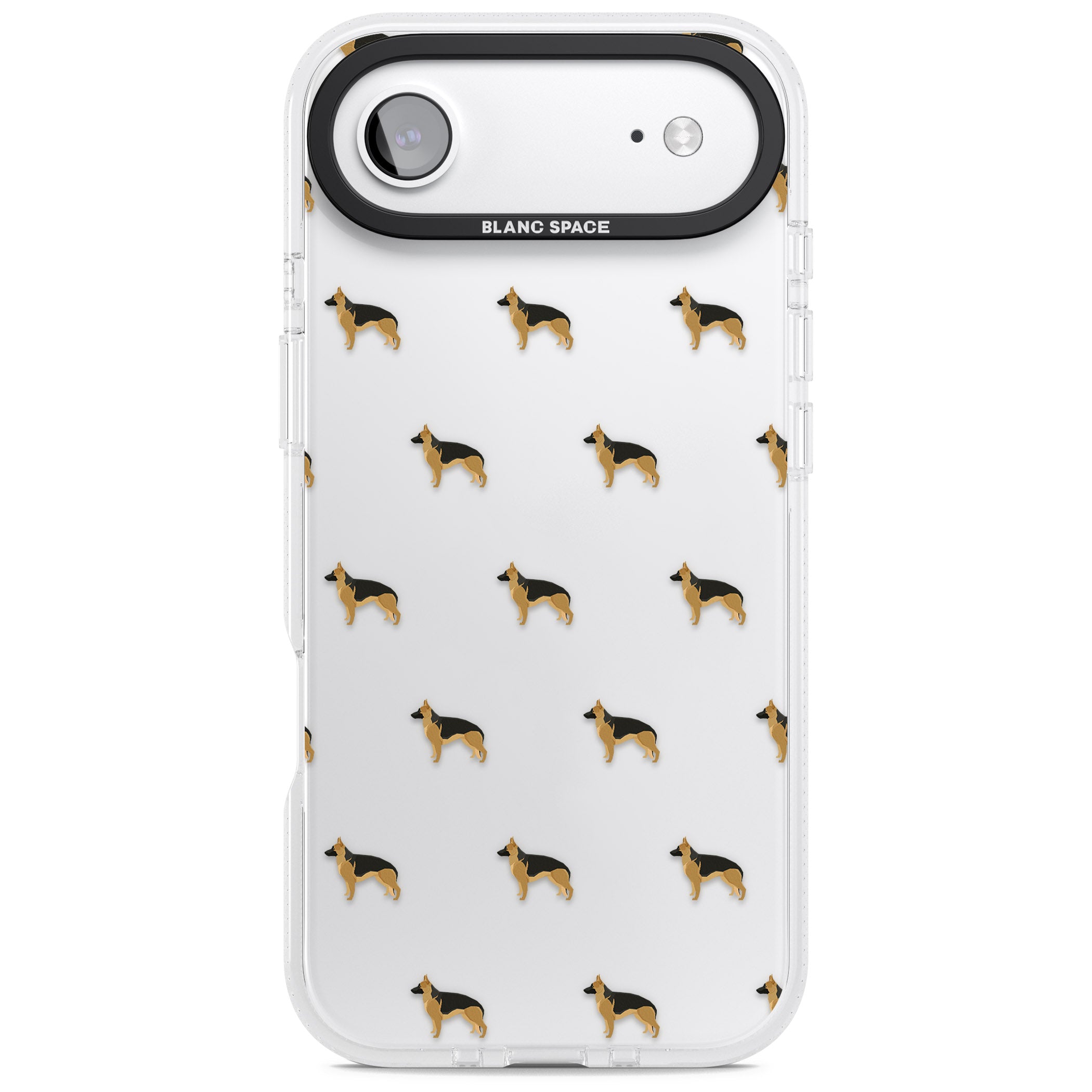 German Shepherd Pattern Clear iPhone 17 Air Impact Air Clear Phone Case