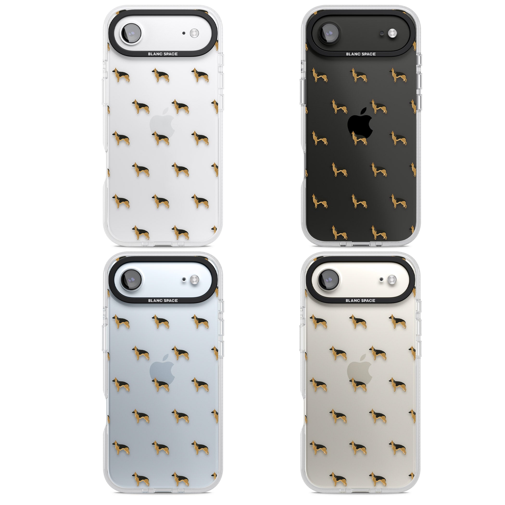 German Shepherd Pattern Clear iPhone 17 Air Impact Air Clear Phone Case APT Impact Protection