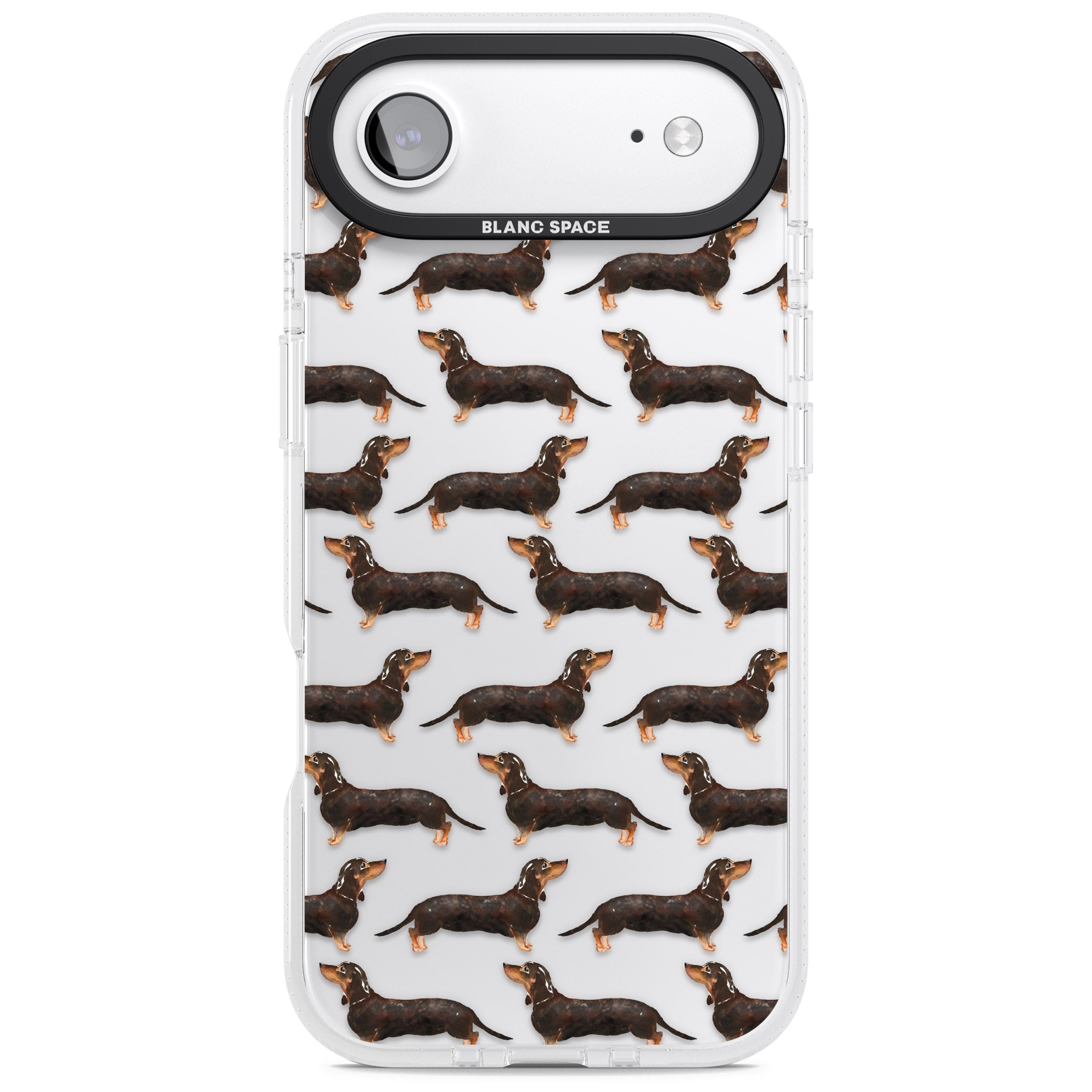 Dachshund Pattern Black Tan iPhone 17 Air Impact Air Clear Phone Case