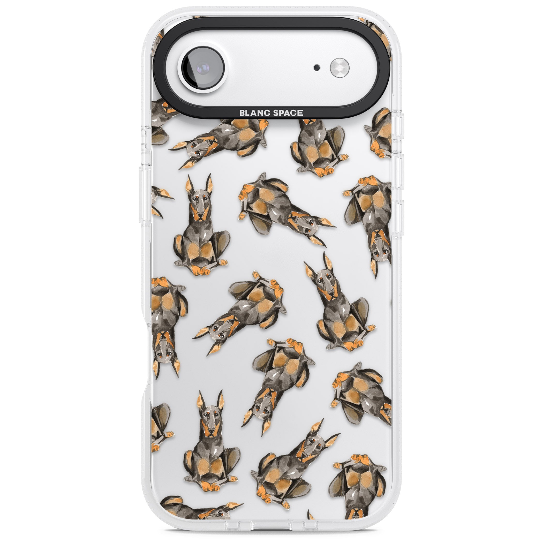 Doberman Watercolor Dog iPhone 17 Air Impact Air Clear Phone Case