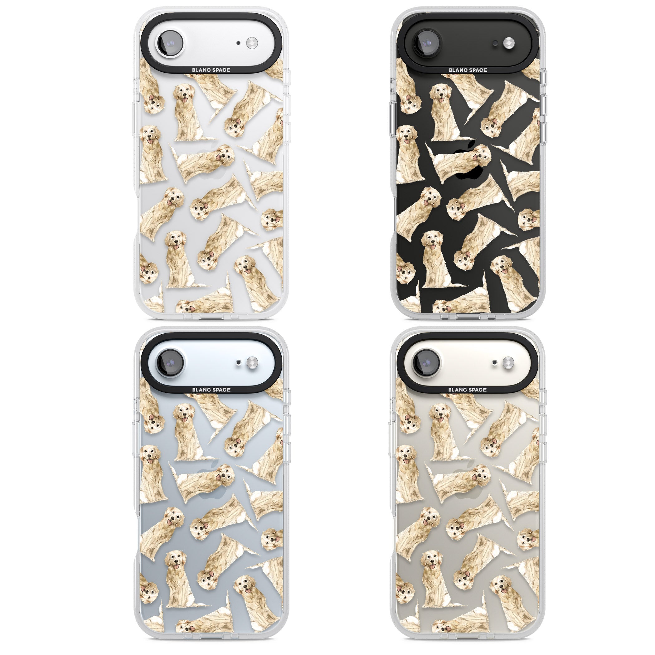 Golden Retriever Watercolor Pattern iPhone 17 Air Impact Air Clear Phone Case APT Impact Protection